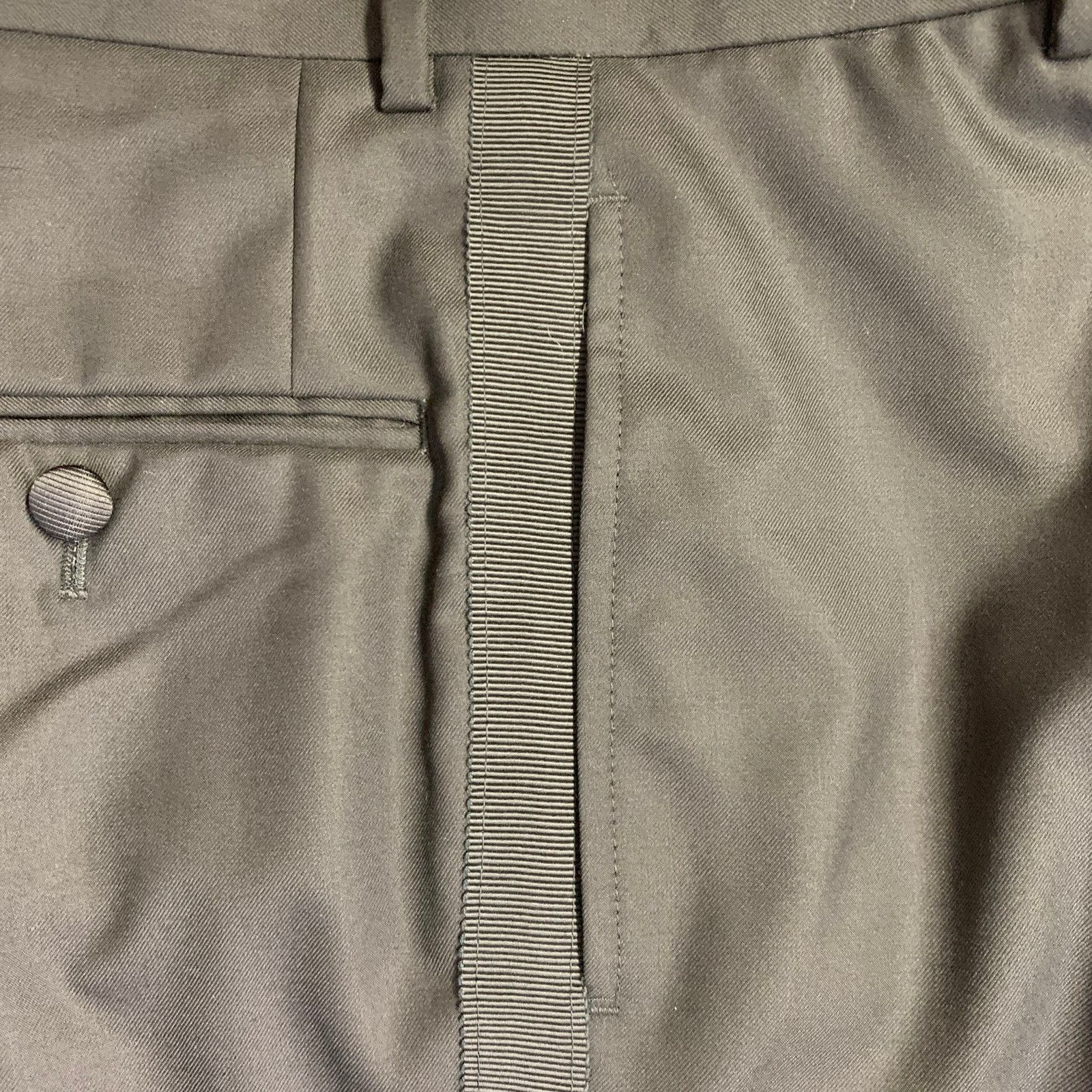 BLACK FLEECE Size S Black Wool Button Fly Dress Pants
