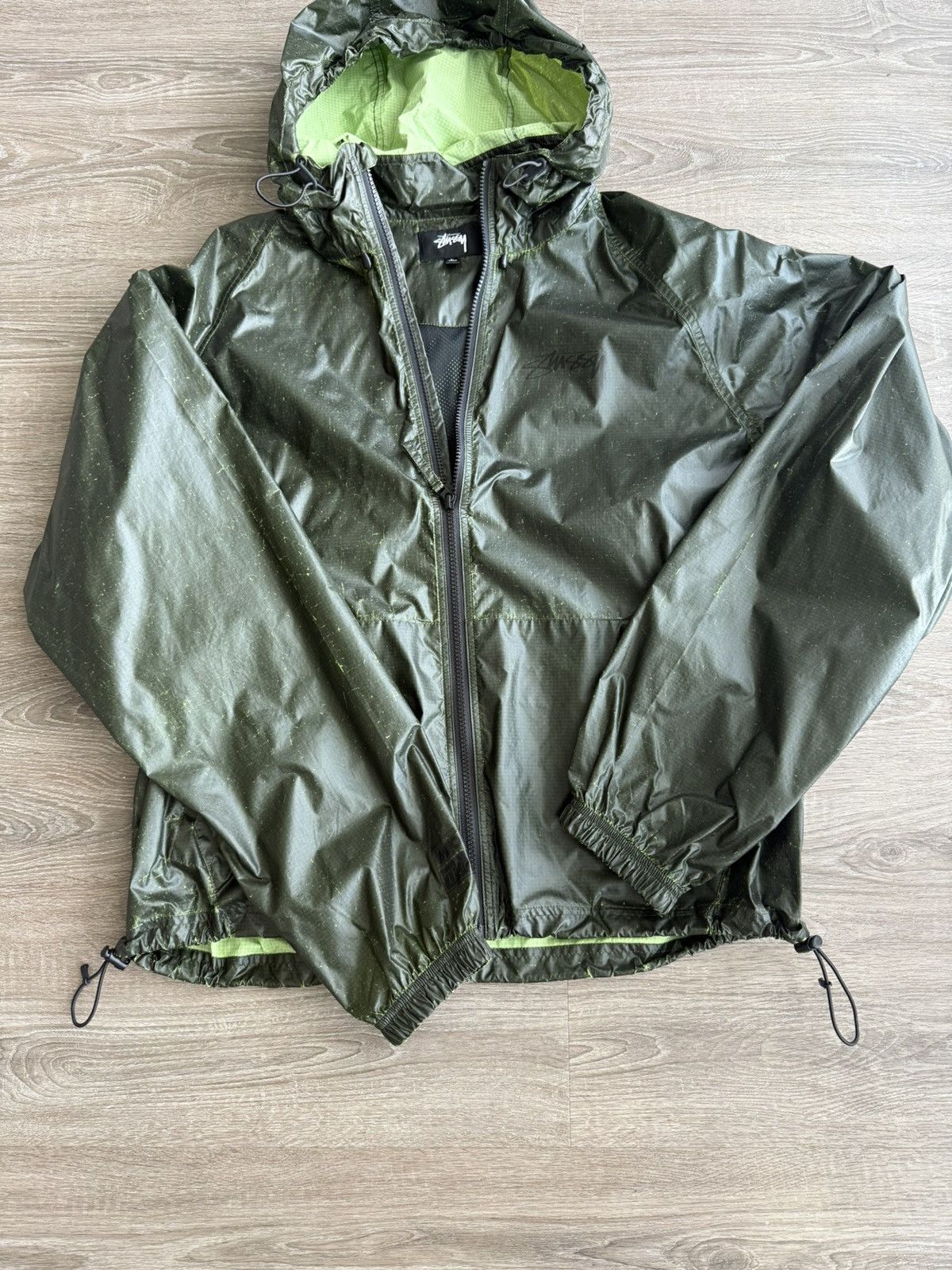 ジャケット・アウター Stussy Beach Shell Wave dye jacket lime Stussy Beach Shell Wave Dye Jacket Lime