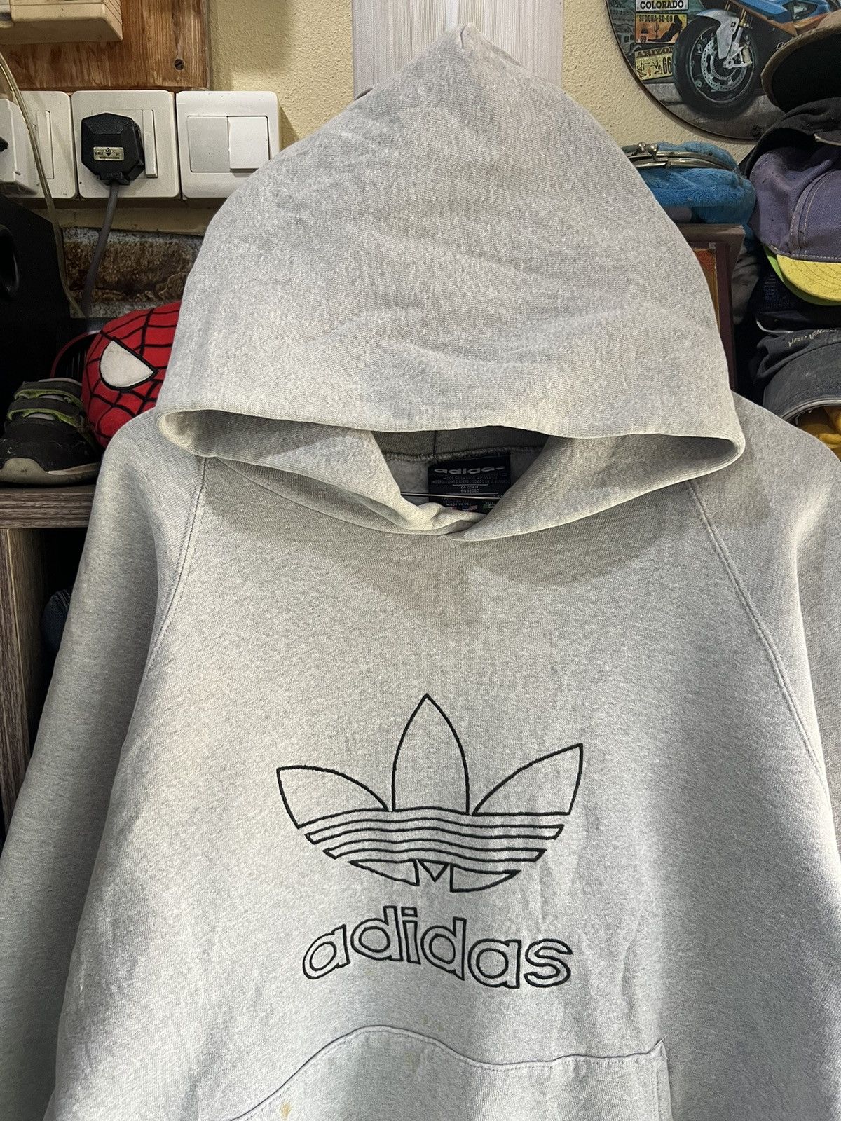 Adidas 🔥Vintage Adidas Trefoil Made in Usa Hoodies Size US XL / EU 56 / 4 - 4 Thumbnail