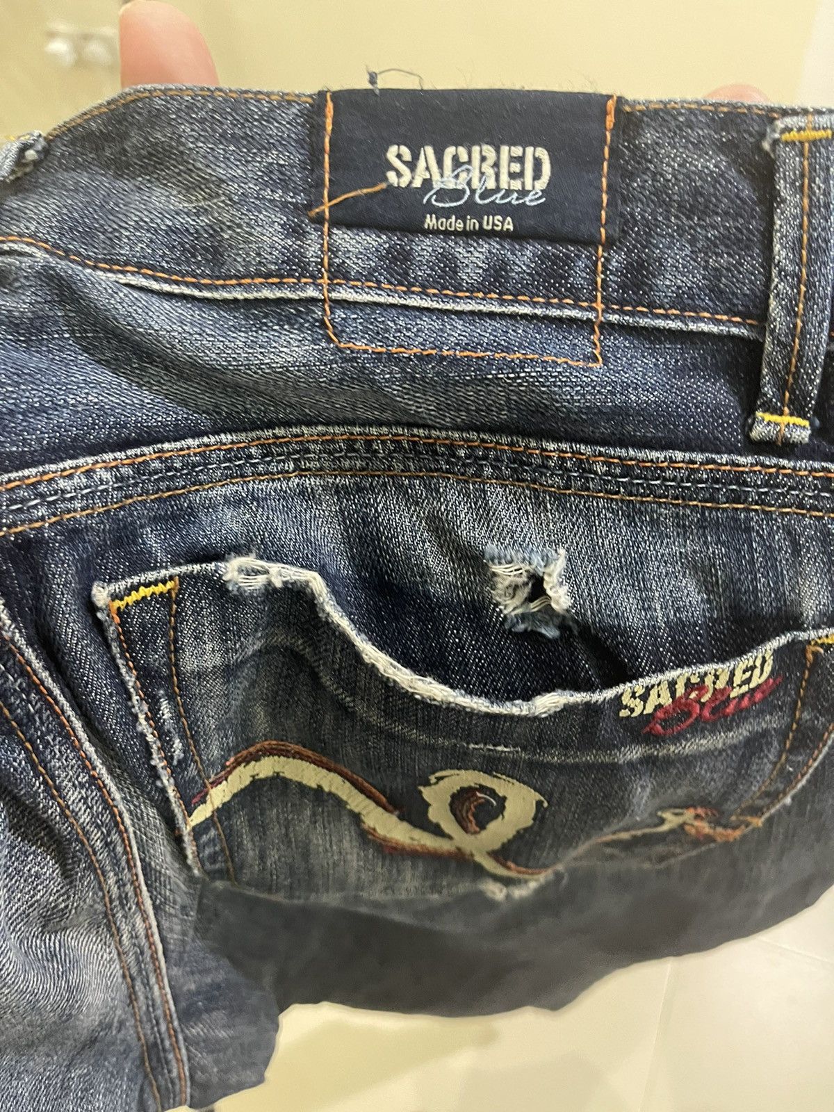 Japanese Brand 90’s FLARE DENIM BOOT CUT DISTRESSED STREETWEAR Size US 31 - 3 Thumbnail