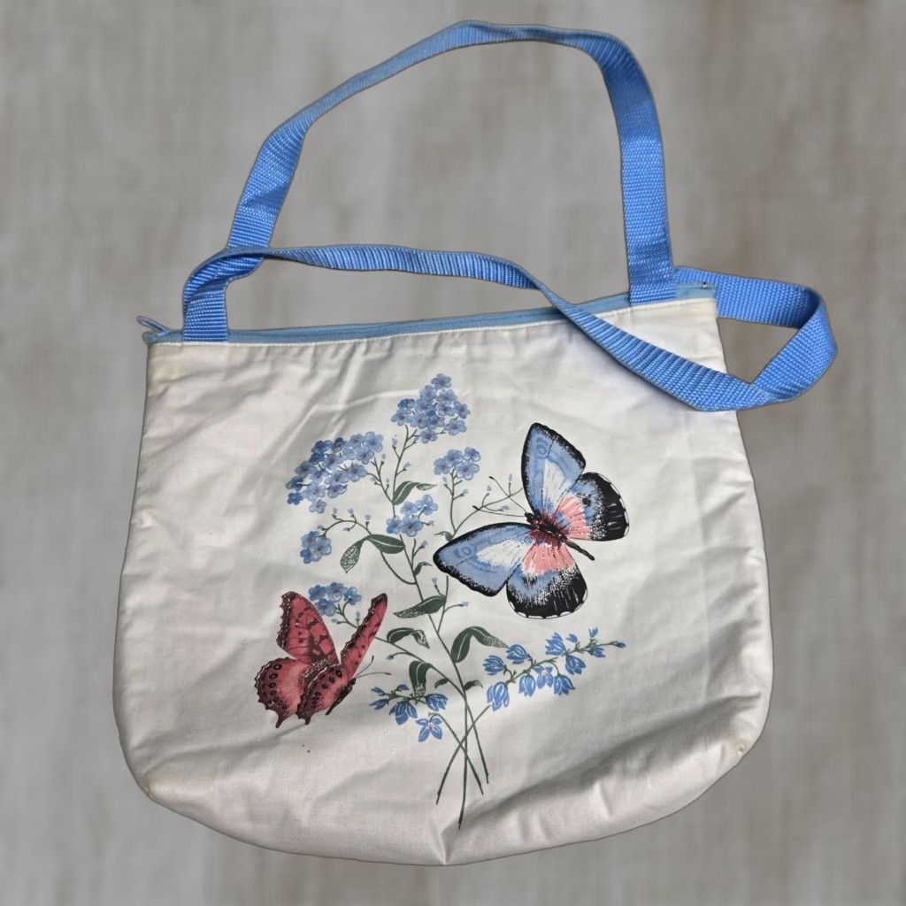 Doublet Butterfly White Travel Satchel Multicolor Double Handle Tote Bag Size ONE SIZE - 1 Thumbnail
