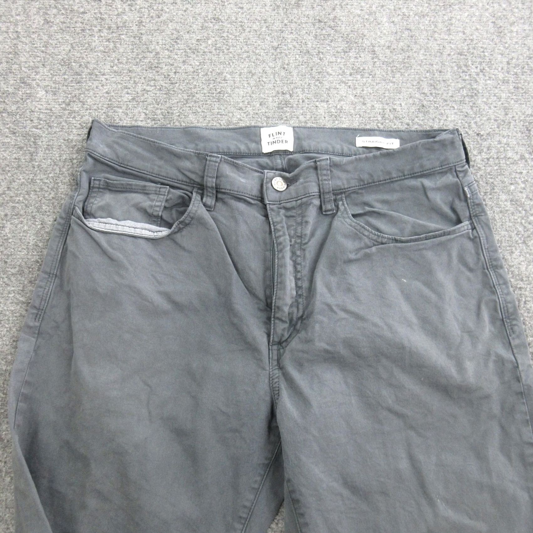 Flint And Tinder Flint and Tinder Jeans Mens 32x30 Gray Straight Fit Denim Casual Pants Size US 32 / EU 48 - 4 Thumbnail