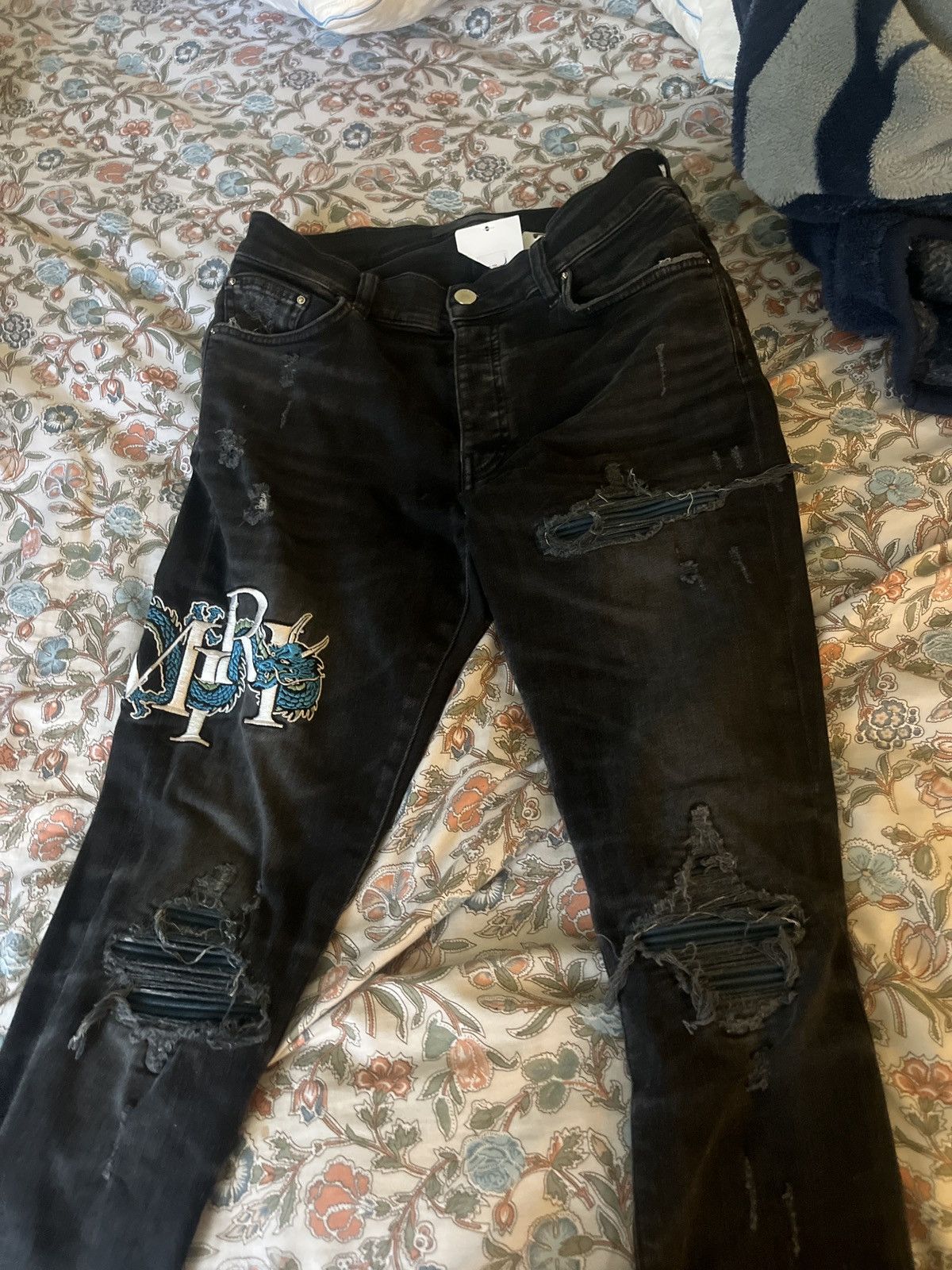 Amiri Amiri jeans mx1 blue dragon Size US 29 - 1 Thumbnail