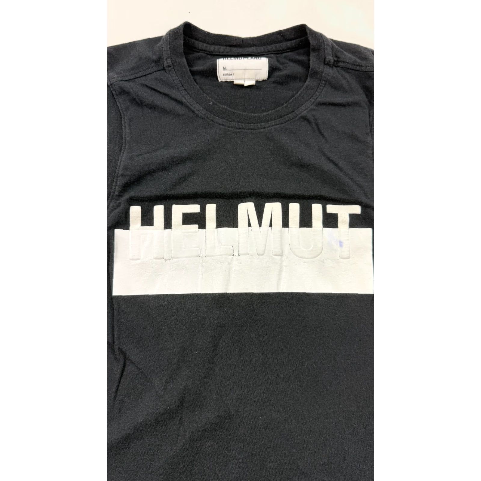 HELMUT LANG Shirt Tank Women XS Black Double Sided Graphic Logo Gym Athletic Sleeveless Crew Neck Pullover Casual Cotton Vintage No