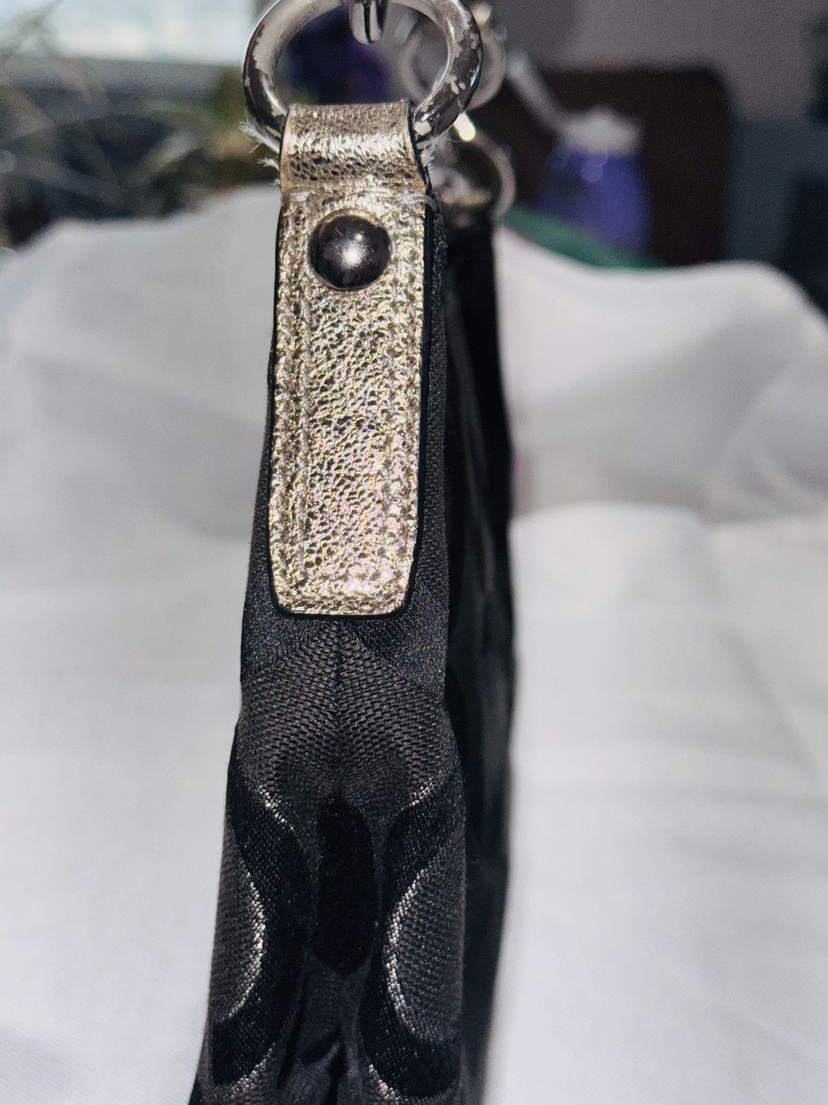 Rare Coach Poppy Y2K Glam Shoulder Bag Black Signature