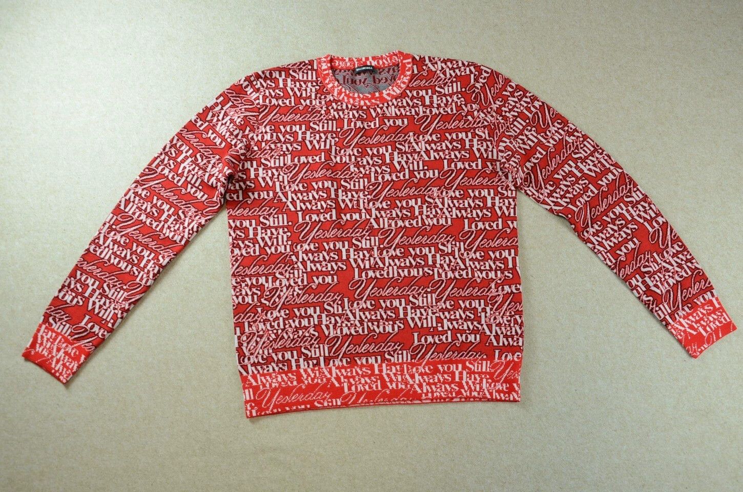 Balenciaga Balenciaga Red Full Logo Colorblocked Sweater Jacket Size M / US 6-8 / IT 42-44 - 1 Thumbnail