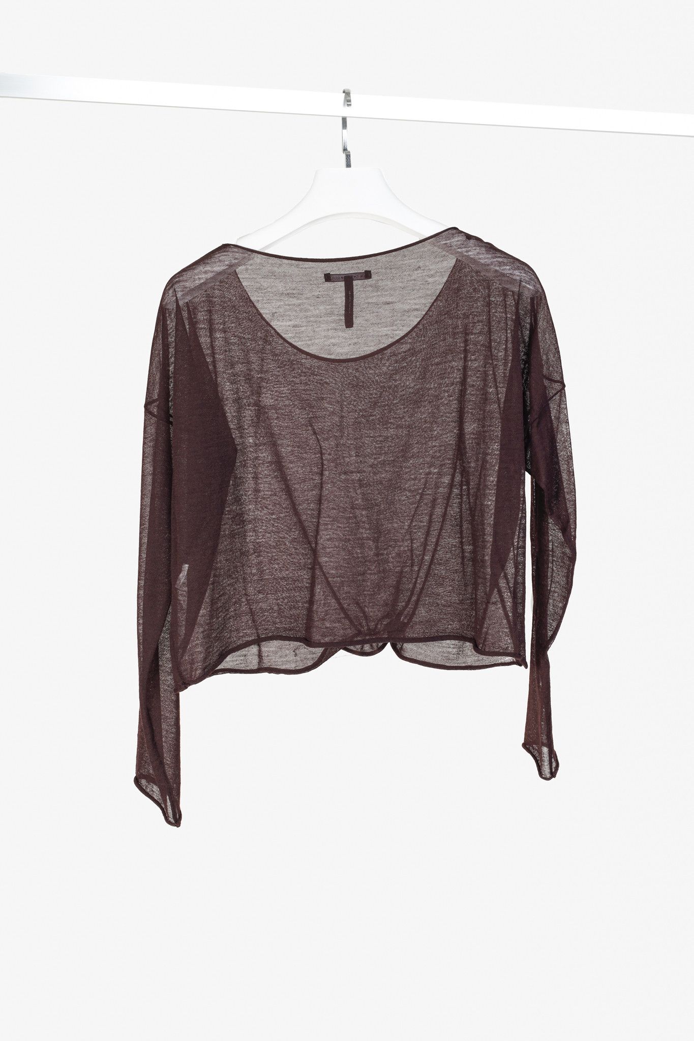 Sarah Pacini Sarah Pacini Burgundy Metallic-Splatter Knit Sweater Size ONE SIZE - 2 Thumbnail