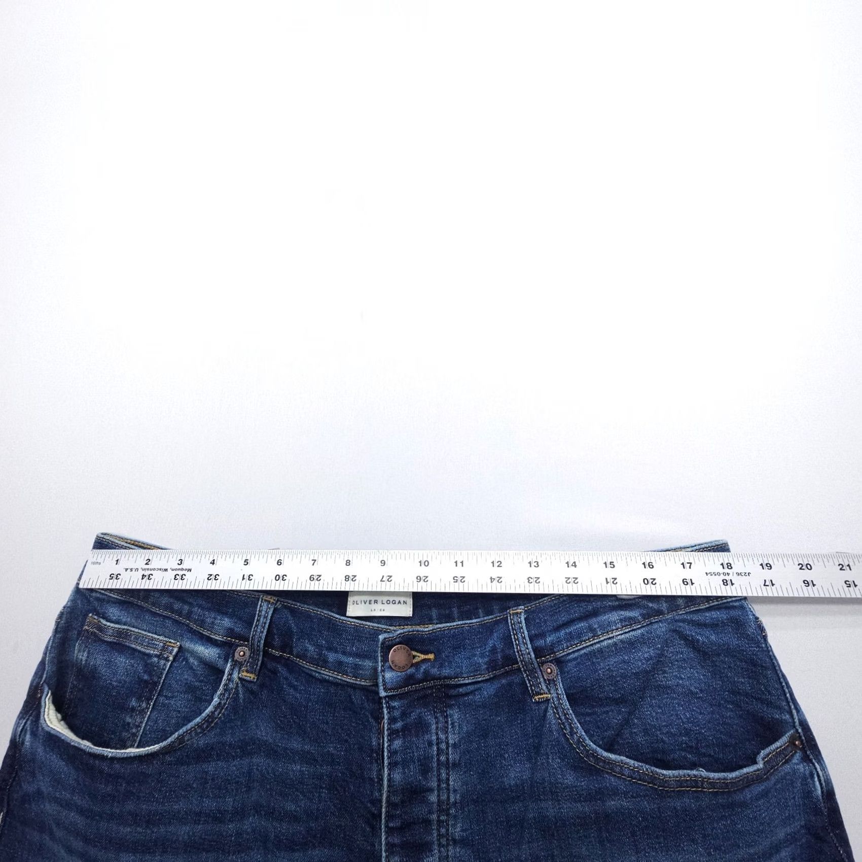 Olive VINTAGE Oliver Logan Ludlow Relaxed Jeans 34 Button Fly Mid Dark Blue 5-Pocket Womens Mens Size 24" / US 00 / IT 34 - 5 Thumbnail