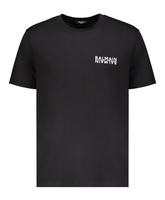 Balmain o1y0426 Logo Crewneck T-Shirt in Black Size US M / EU 48-50 / 2 - 1 Thumbnail