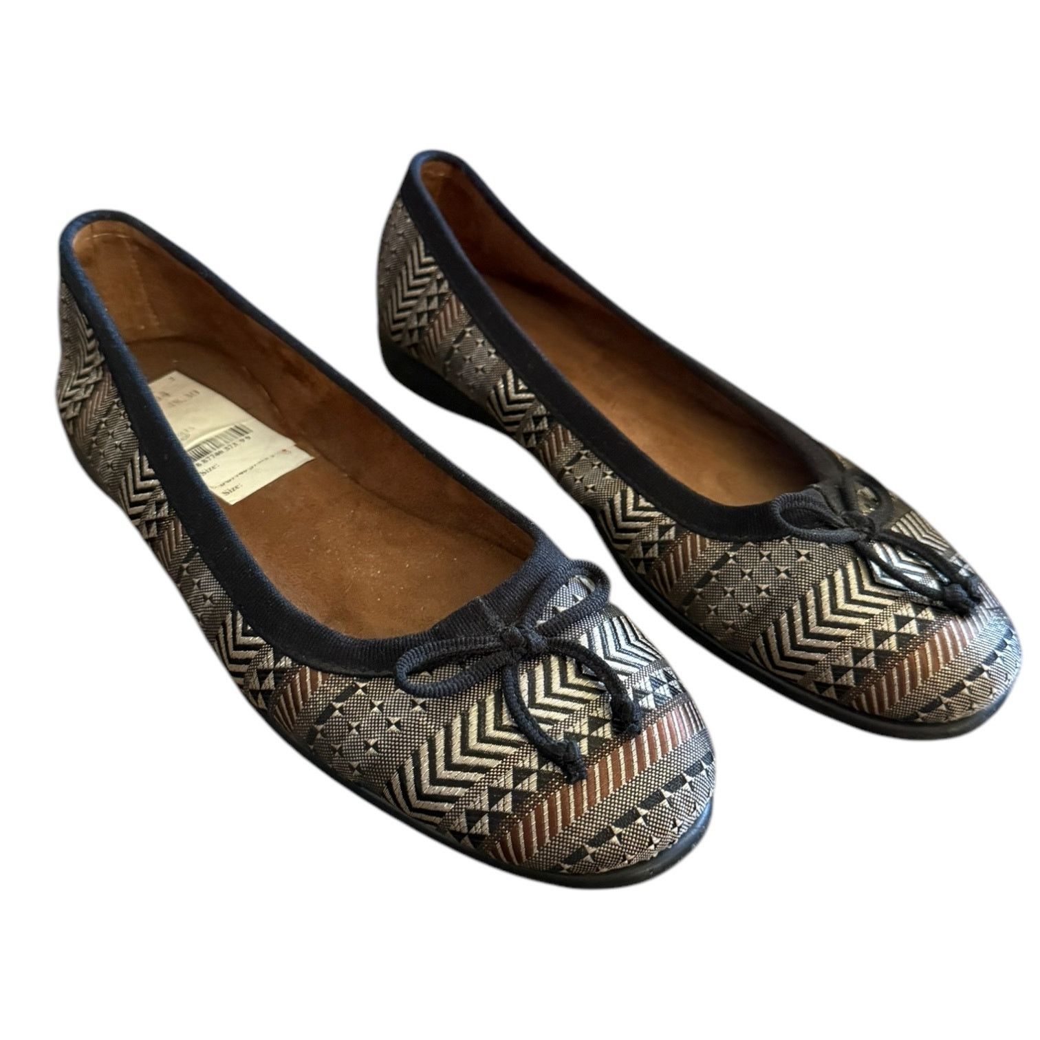 Other Aerosoles Metallic Teashop Geometric Print Ballet Flat 8 EUC Size US 8 / IT 38 - 2 Thumbnail