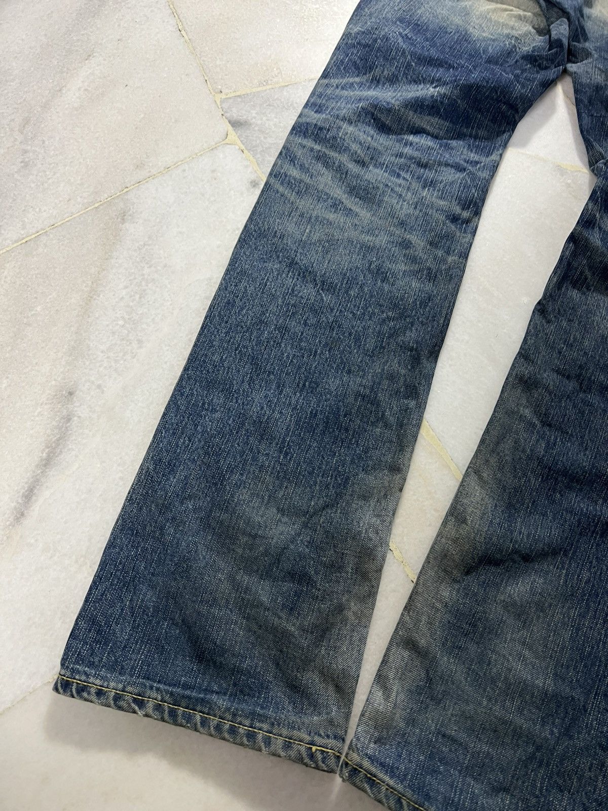 Blue Blue Japan 💥Flare Punk💥Vintage 90’s Blue Way Distress Rusty Mud Wash Size US 31 - 9 Thumbnail
