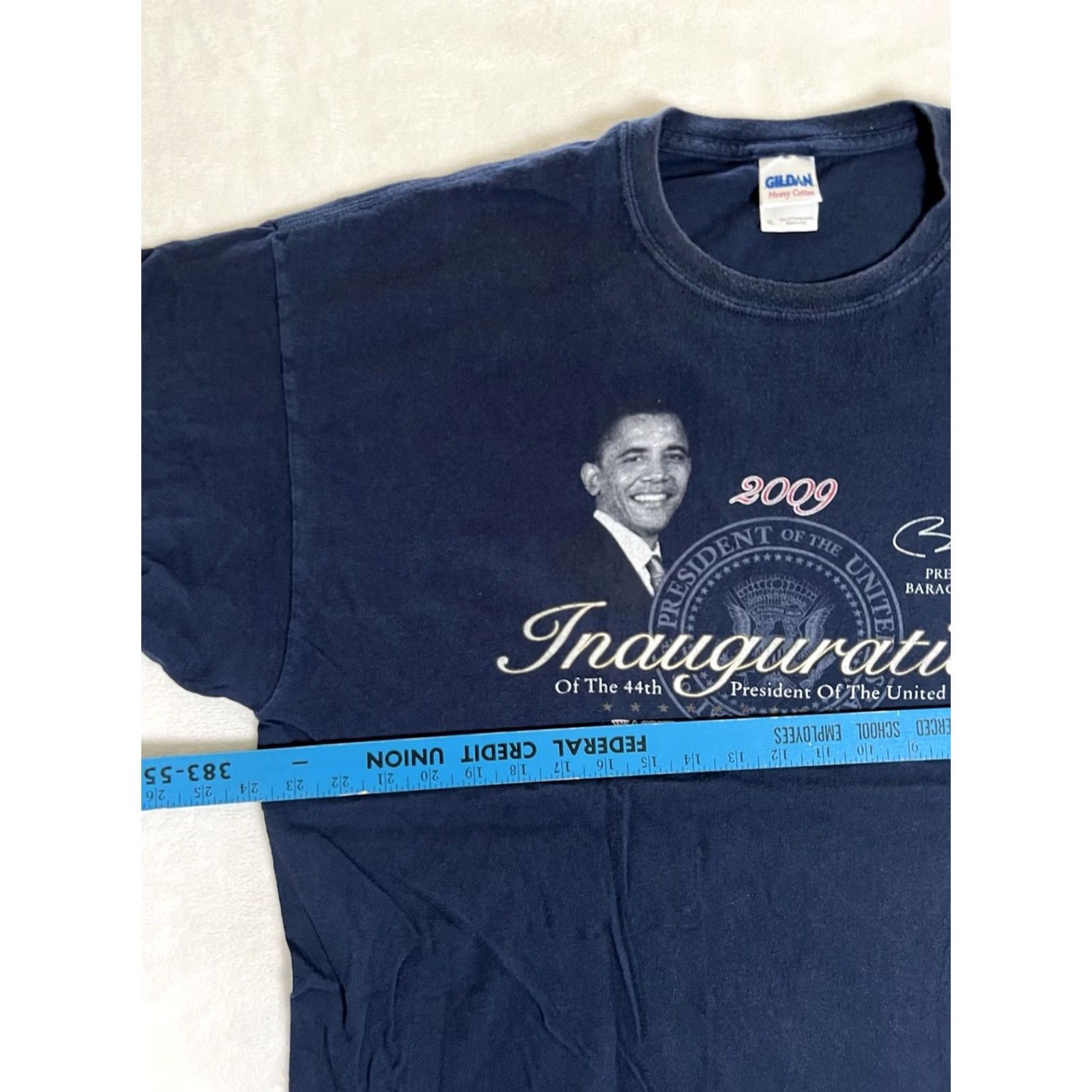 Gildan Obama Inauguration Day Navy T Shirt Men's XL | Gildan USA Patriotic No N/A Size US XL / EU 56 / 4 - 5 Thumbnail