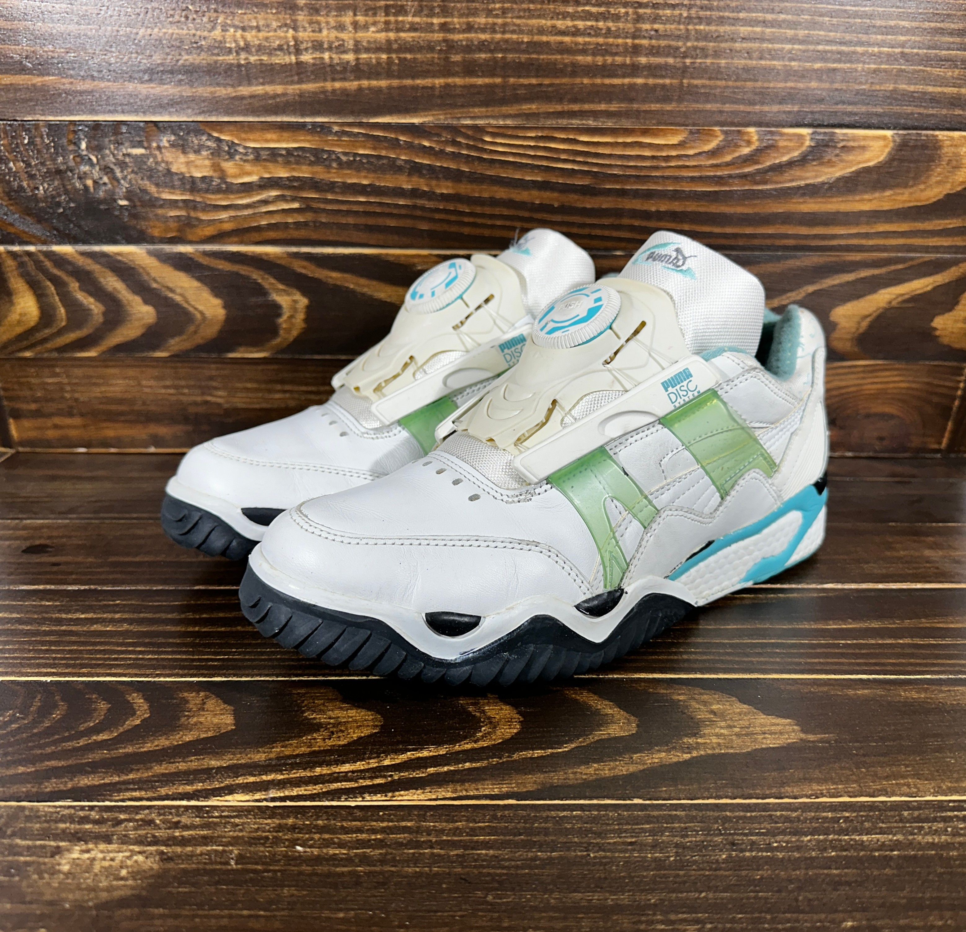 Puma × Vintage Vintage Puma Disc System 1993 Women's White Leather Sneakers Size US 8.5 / IT 38.5 - 20 Thumbnail
