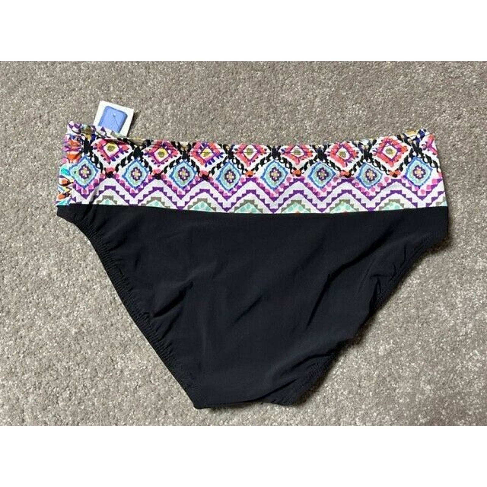 Other Christina Bikini Swim Bottom Womens 12 Aztec Fold Over Black Size XL / US 12-14 / IT 48-50 - 2 Thumbnail