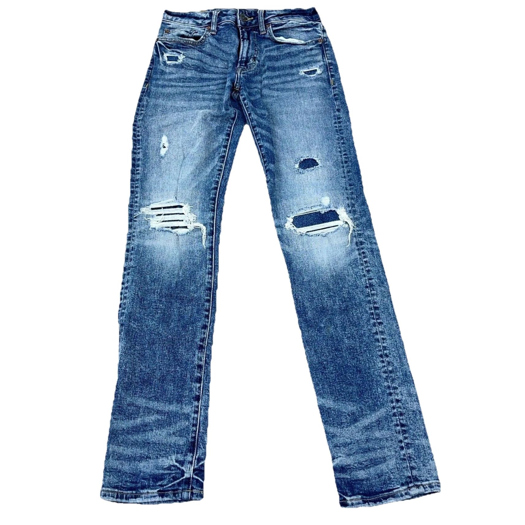 American Eagle Outfitters American Eagle Outfitters Jeans Men Slim 28x32 Distressed Faded Blue 5-Pocket Denim Straight Leg Belt Loops Mens Size US 28 / EU 44 - 2 Thumbnail