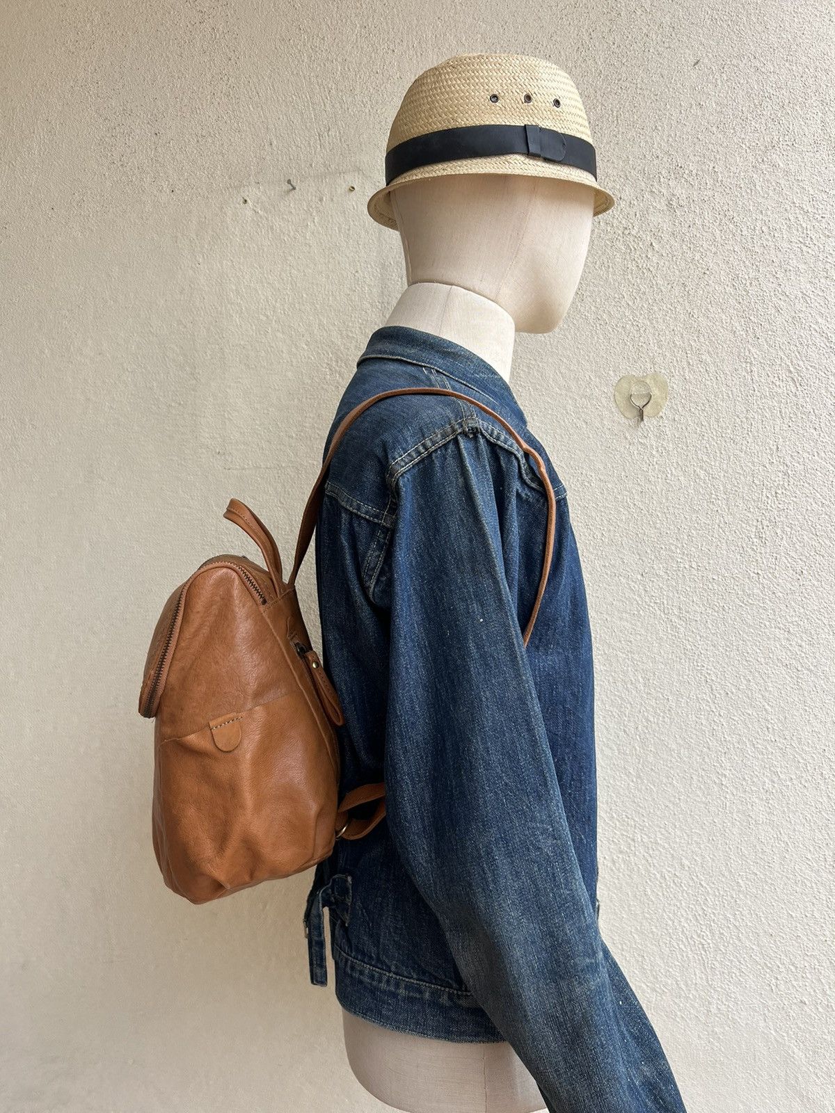Leather Vintage Marmelo Tokyo Patina Leather Mini Backpack Bag Size ONE SIZE - 6 Thumbnail