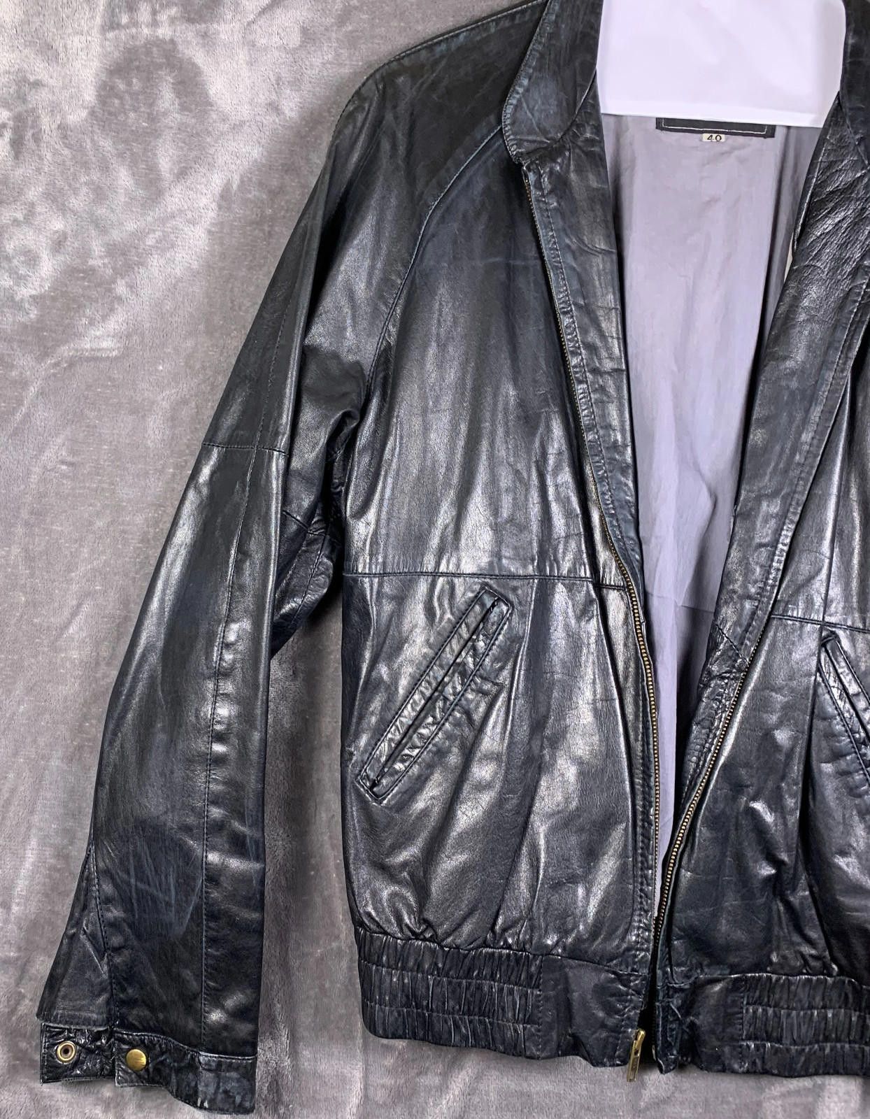 Saks Fifth Avenue Vintage Mens Saks Fifth Ave Black Leather Jacket Sz. 40 (303 Size US M / EU 48-50 / 2 - 4 Thumbnail