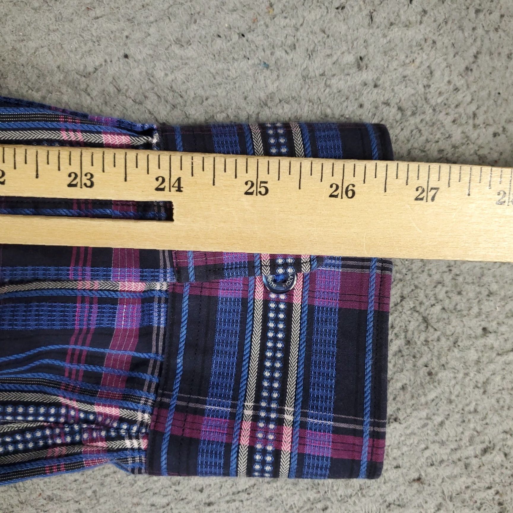 BUGATCHI Bugatchi Uomo Shirt Mens L Purple Plaid Classic Fit Button-Up Long Sleeve Size US L / EU 52-54 / 3 - 7 Thumbnail