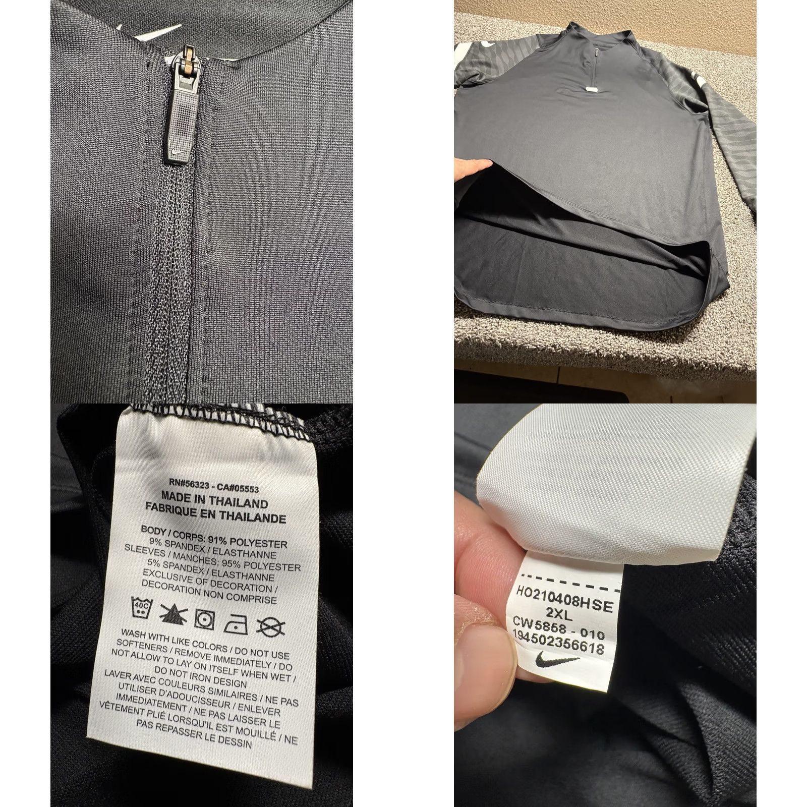 Nike Nike Sweatshirt 1/4 Zip Mens 2XL Training Soccer Long Sleeve Black CW5858 Size US XXL / EU 58 / 5 - 8 Thumbnail