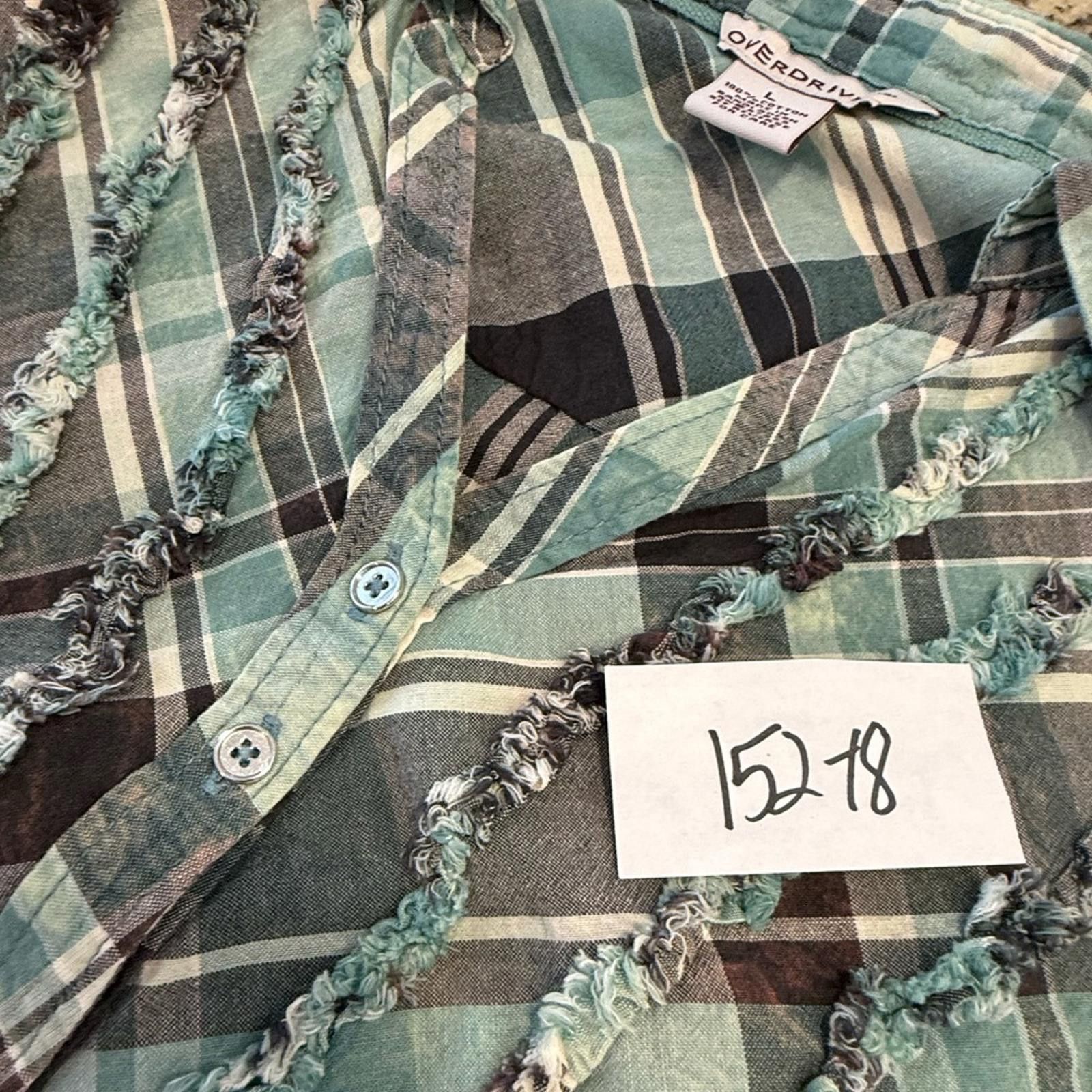 Other Overdrive western V neck ruffled button up shirt SZ LG Size L / US 10 / IT 46 - 12 Thumbnail