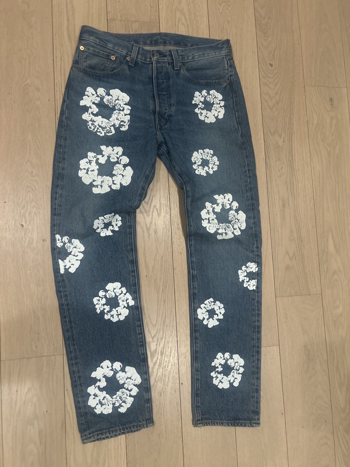 image of Denim Tears Jeans (Light Blue), Men's (Size 32)