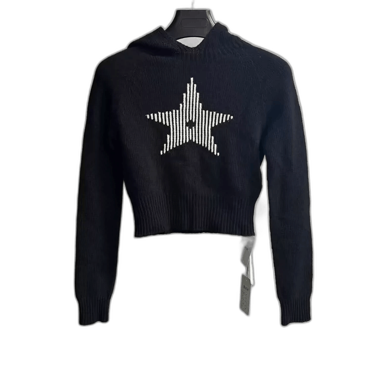Dior Black Hooded Sweater with Star Print-2506 Size M / US 6-8 / IT 42-44 - 1 Thumbnail