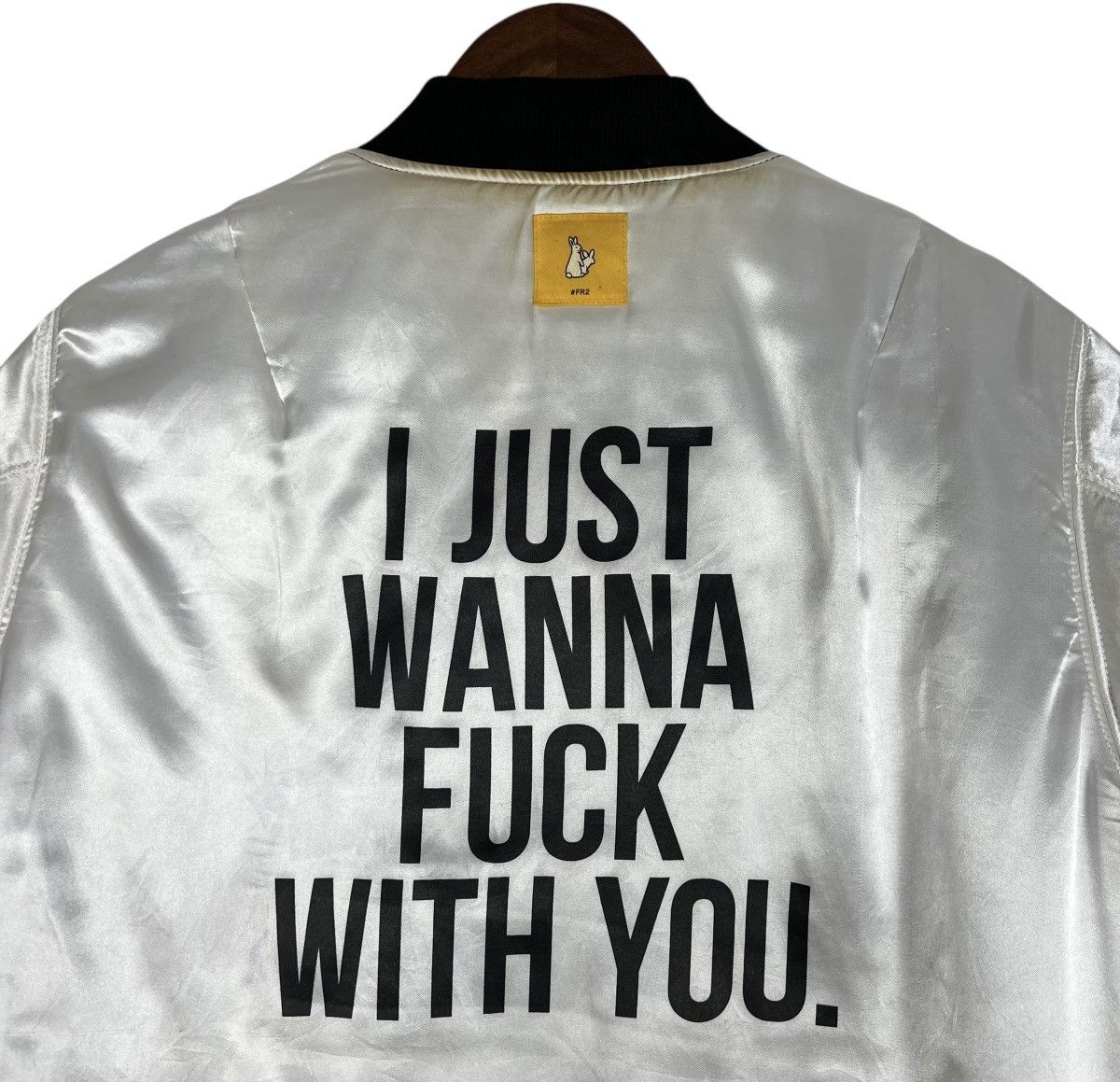 FR2 I JUST WANNA FUCK WITH YOU Distressed Bomber Jacket Size US L / EU 52-54 / 3 - 9 Thumbnail
