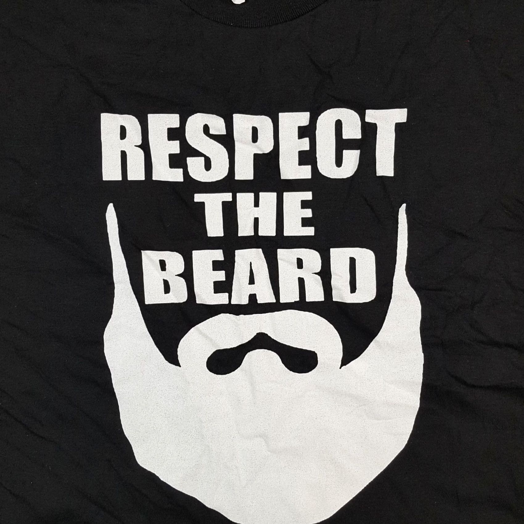 Delta Y2K Respect The Beard Funny Manly Men's 2XL Black Retro T Shirt Size US XXL / EU 58 / 5 - 3 Thumbnail