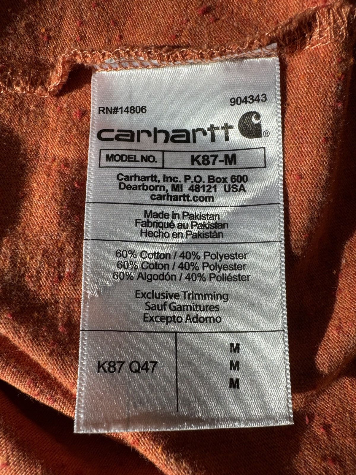 Carhartt 🔥🔥 Carhartt Orange Cotton T-Shirt Size US M / EU 48-50 / 2 - 5 Thumbnail
