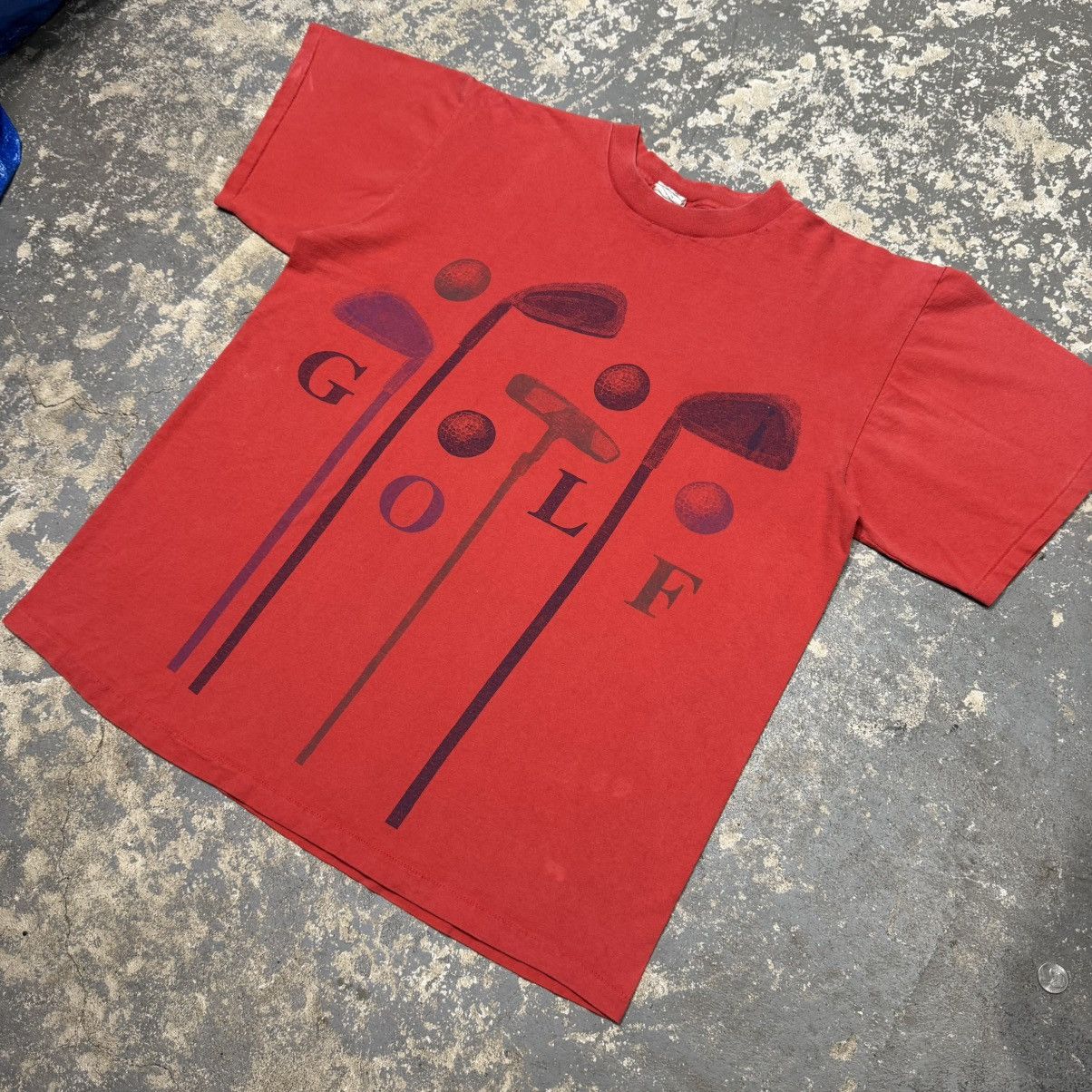 Vintage Vintage Golf All Over Front Big Graphic Red 90s Tshirt Size US L / EU 52-54 / 3 - 2 Thumbnail
