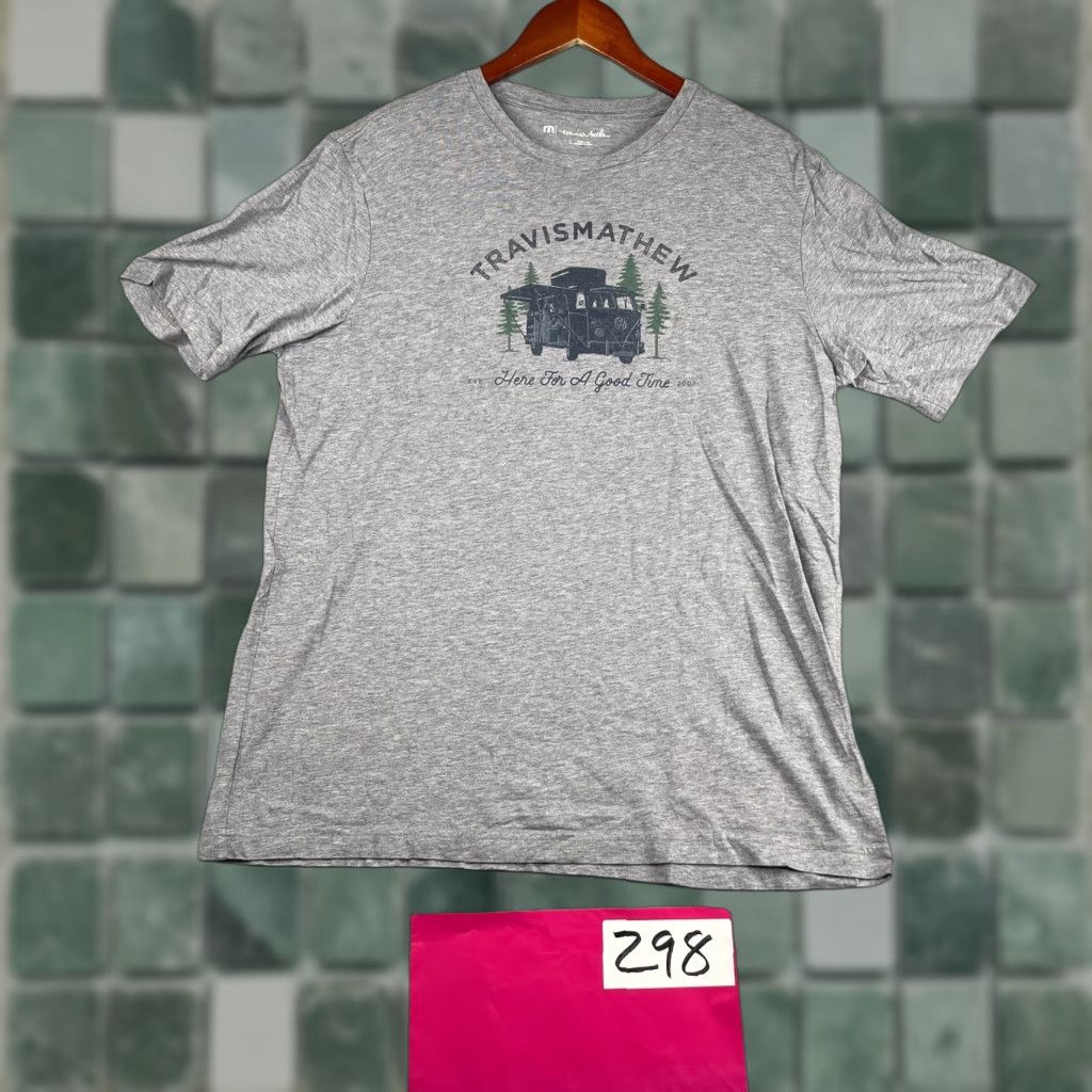 TravisMathew Travis Mathew T-Shirt Large Gray Heather Graphic Print Crew Neck Short Sleeve Size US L / EU 52-54 / 3 - 1 Thumbnail