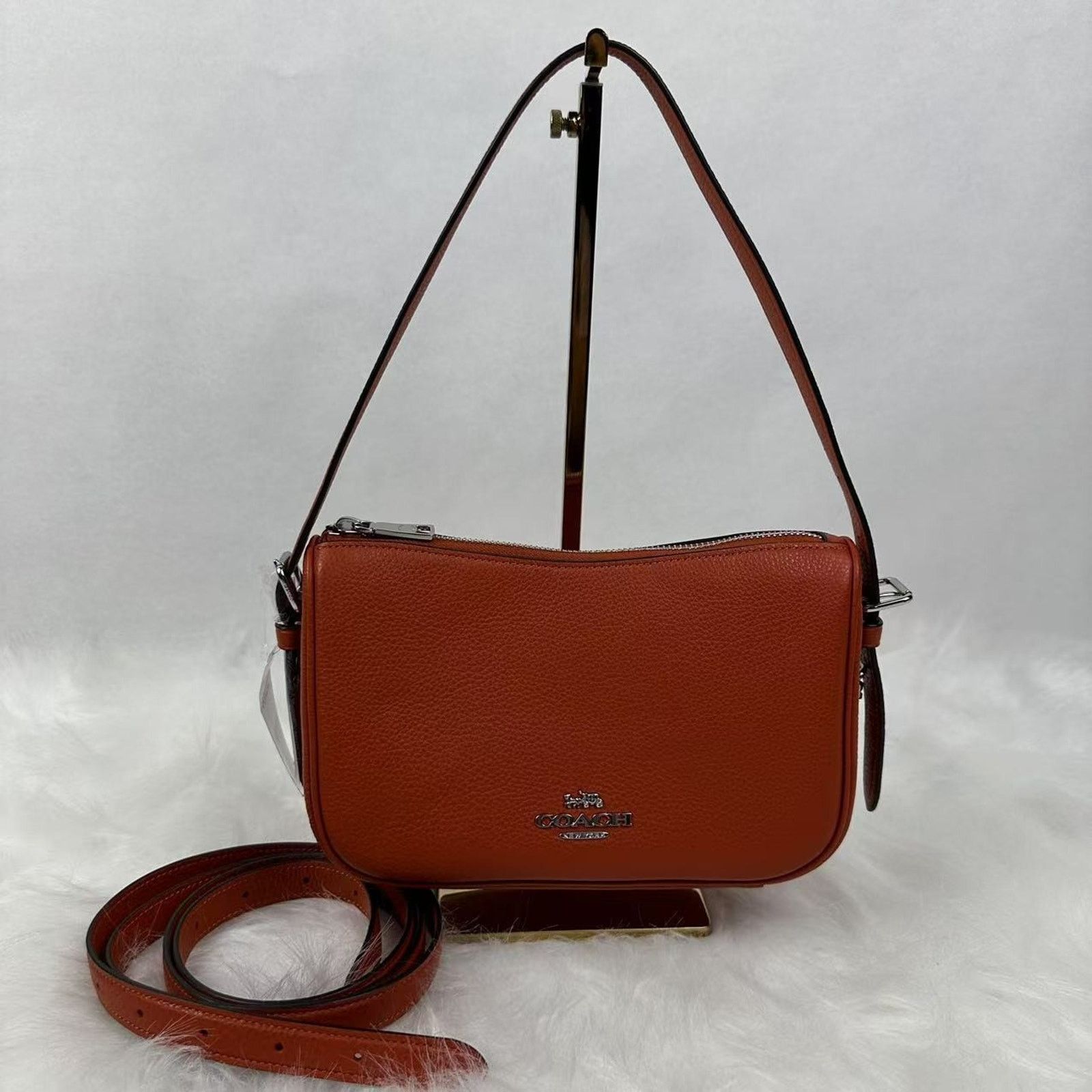 Coach Coach Kailey Shoulder/Crossbody Bag In Leather/Deep Orange Size ONE SIZE - 1 Thumbnail