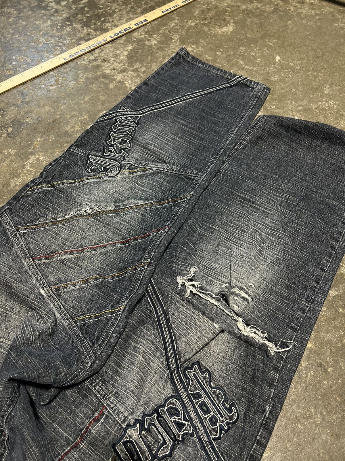 Japanese Brand × Vintage Vtg 90s y2k Paco Jeans JNCO Embroidered Baggy Skater Jeans Size US 31 - 5 Thumbnail
