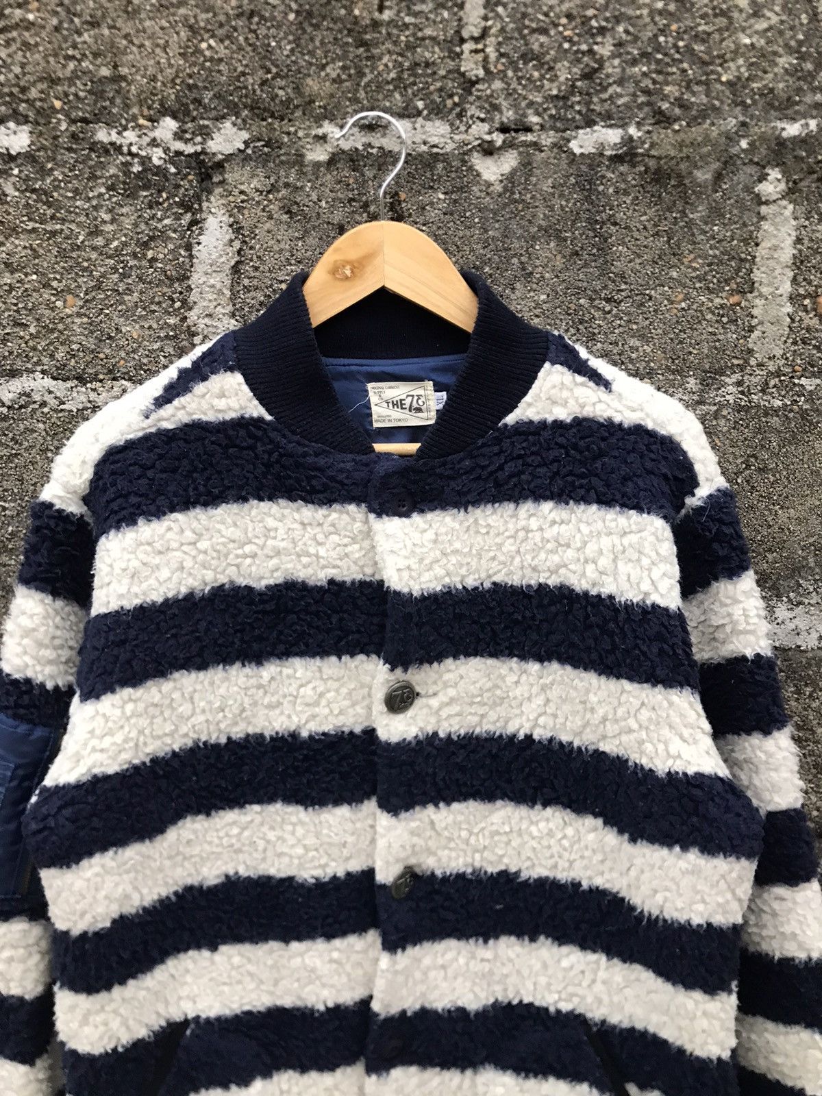 Japanese Brand Seven Three Rider Striped Fleece Button Up Jacke Size US L / EU 52-54 / 3 - 4 Thumbnail