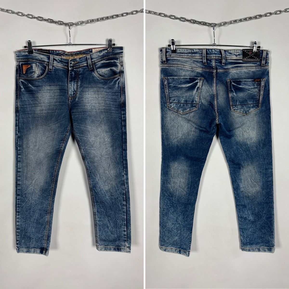 Ed Hardy Ed Hardy Blue Faded Jeans Straight Fit Denim Pants Sz 36-38 Size US 36 / EU 52 - 1 Thumbnail