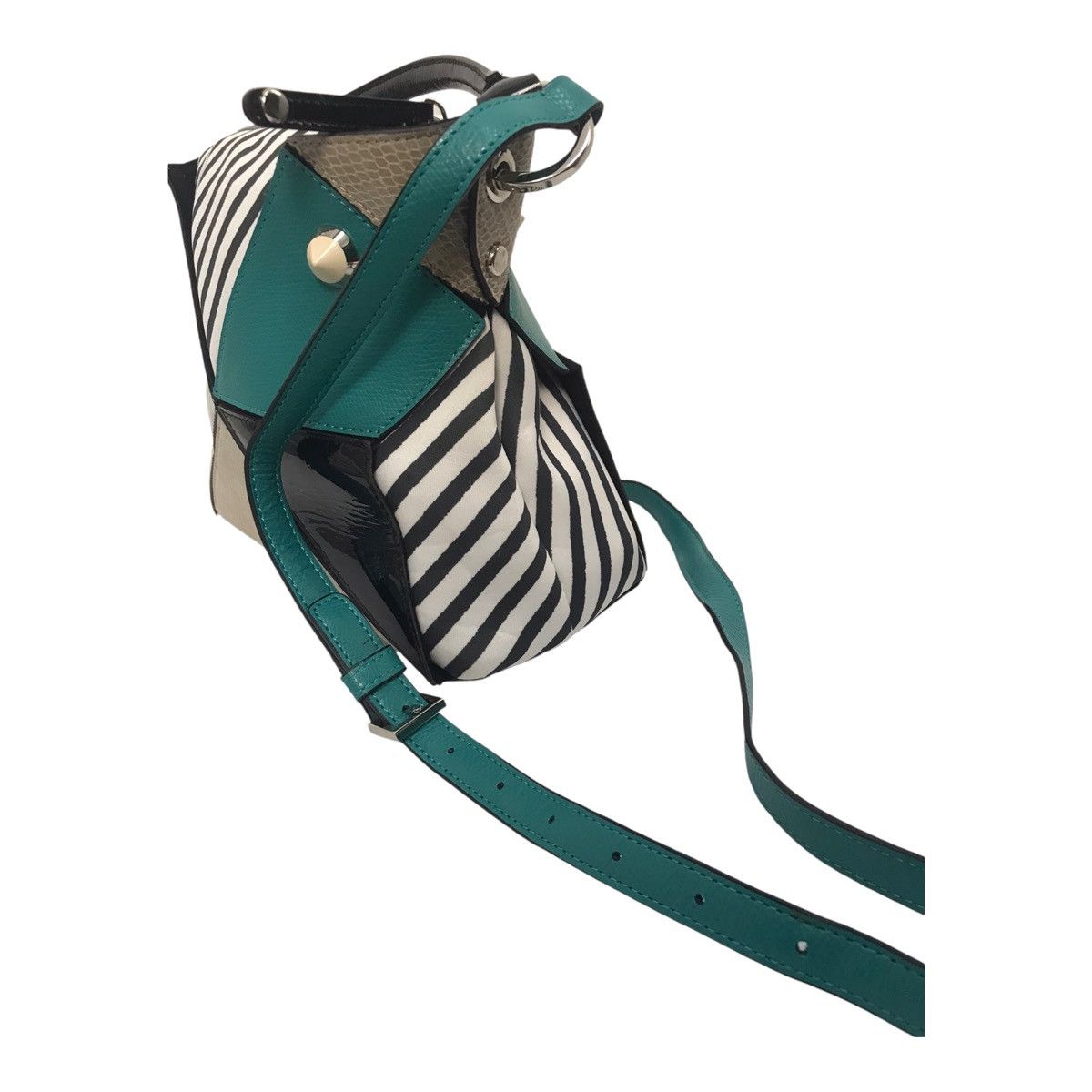 Hiroko Koshino Homme × Japanese Brand Hiroko Koshino Patchwork Multicolour SlingBag/tote Bag Size ONE SIZE - 6 Thumbnail