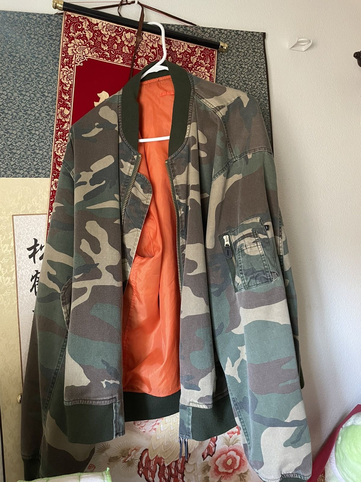 fostex garments ma1 ラフシモンズ　XL FOSTEX GARMENTS Camo MA1 Jacket Release HBX | Hypebeast