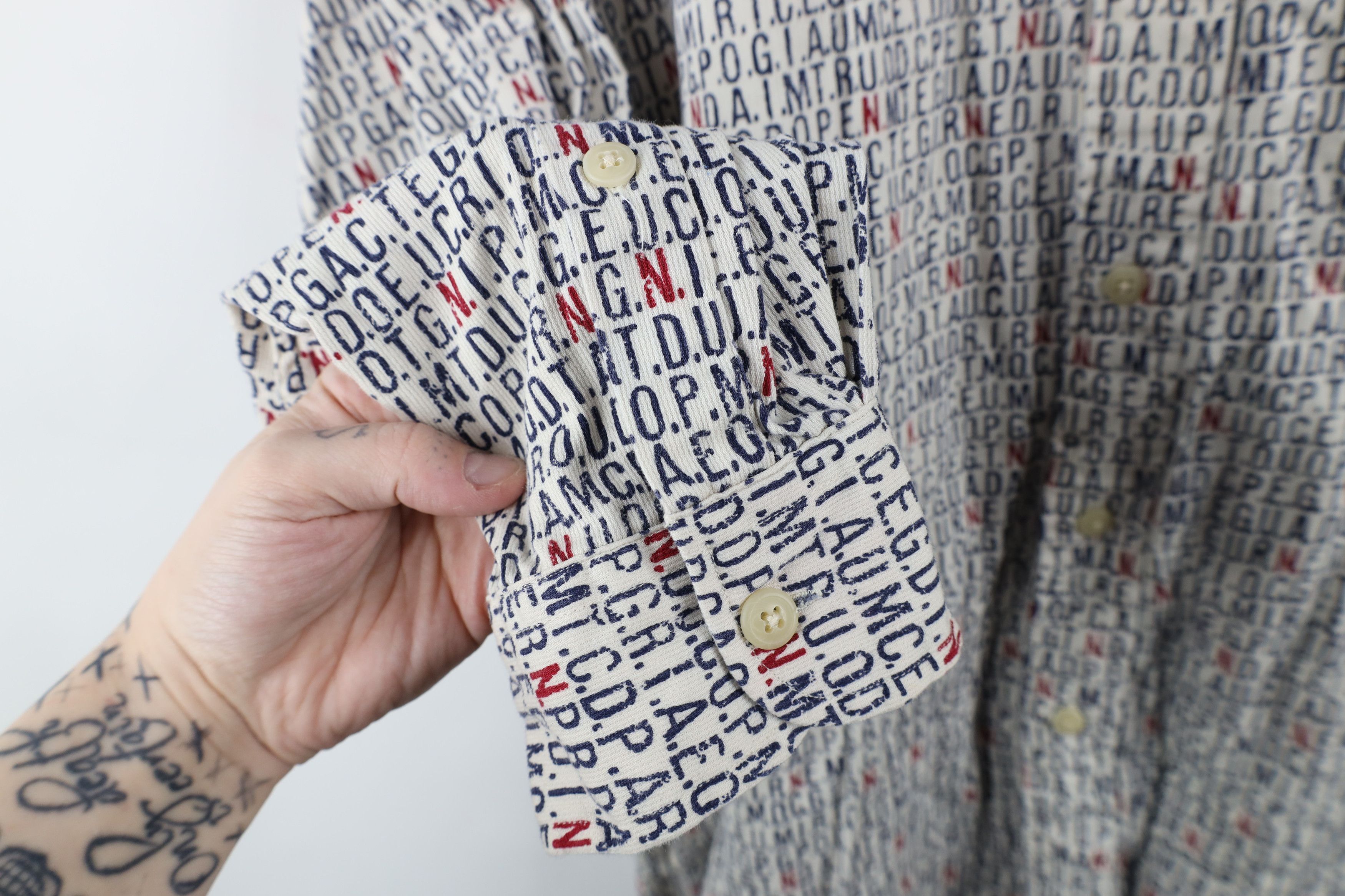 Nautica × Vintage Vintage 90s Nautica All Over Print Button Down Shirt Size US XL / EU 56 / 4 - 6 Thumbnail