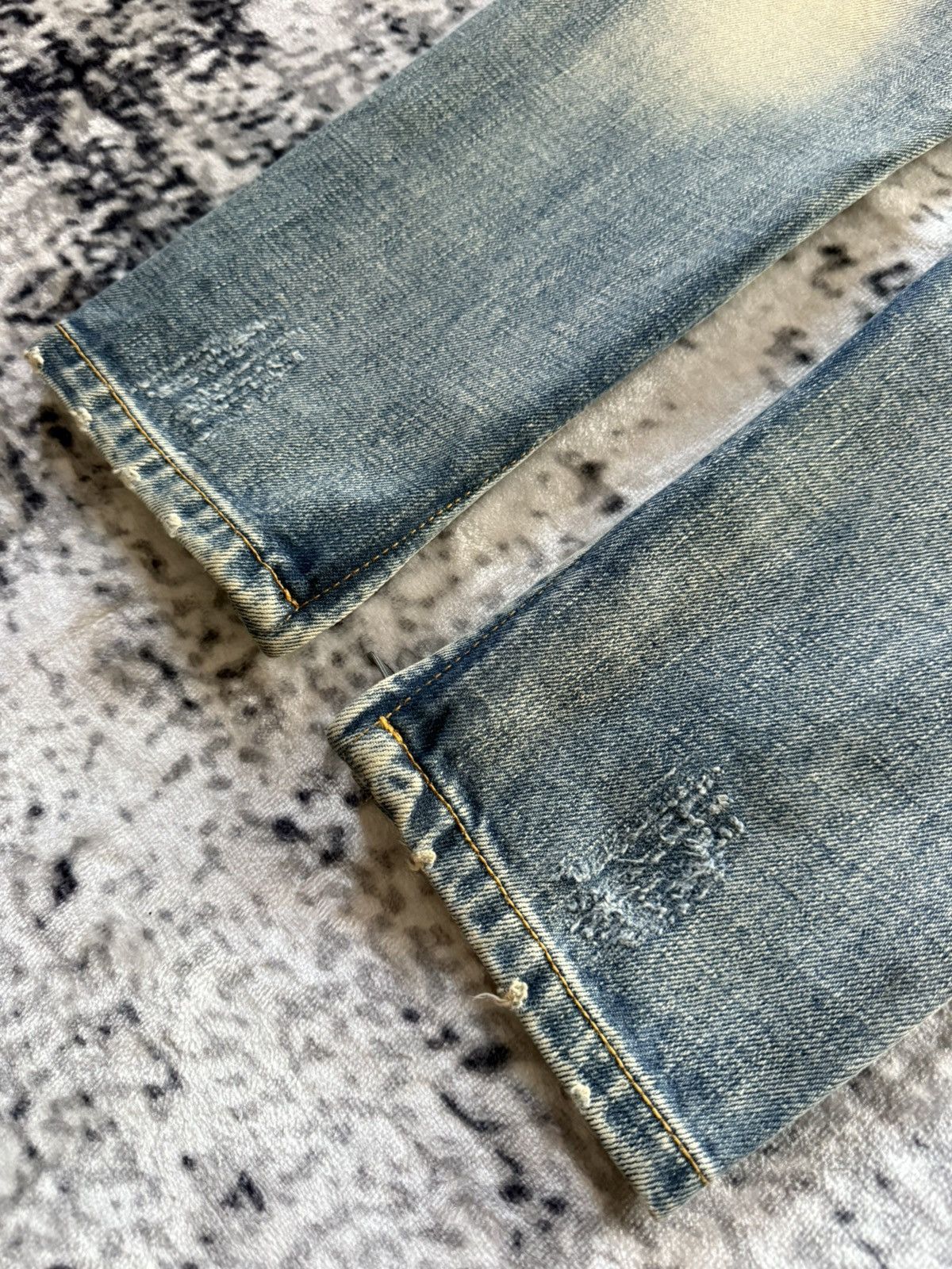 Japanese Brand Mnml Boro Distressed Repaired Skinny Jeans Size US 30 / EU 46 - 16 Thumbnail