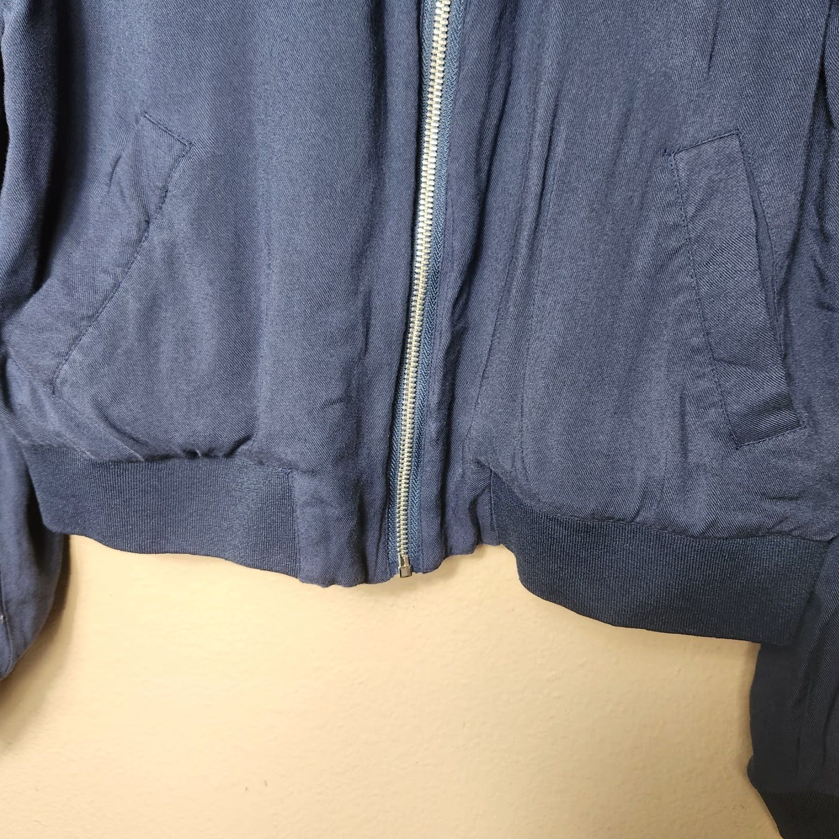 Vintage Francescas Bomber Jacket-Size M Navy Blue Short Sleeve Long Sleeve ZIP Embroidered Patch Roller Blade Ladies Jacket Size M / US 6-8 / IT 42-44 - 5 Thumbnail