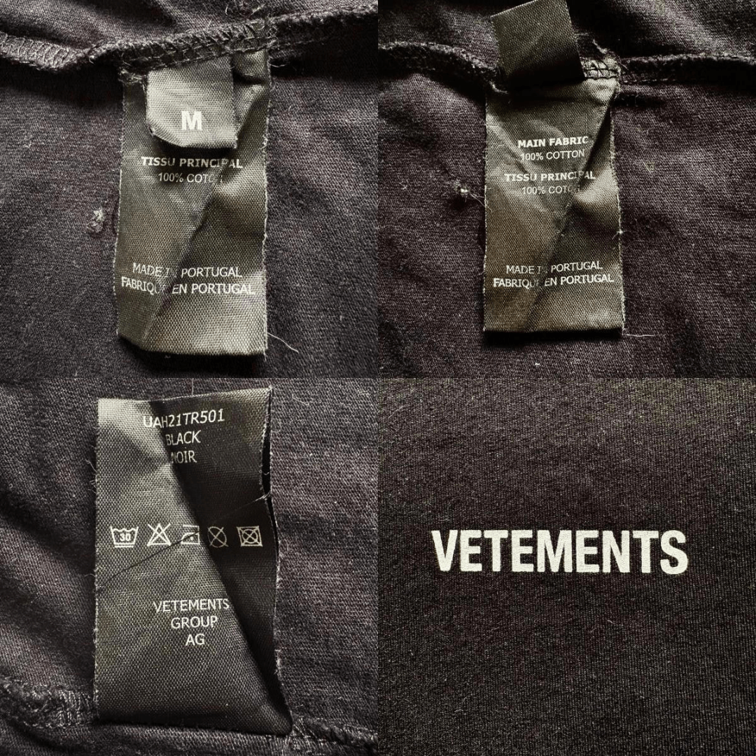 Vetements Vetements AW21 Logo T-Shirt Black Front & Back Logo Size US M / EU 48-50 / 2 - 6 Thumbnail