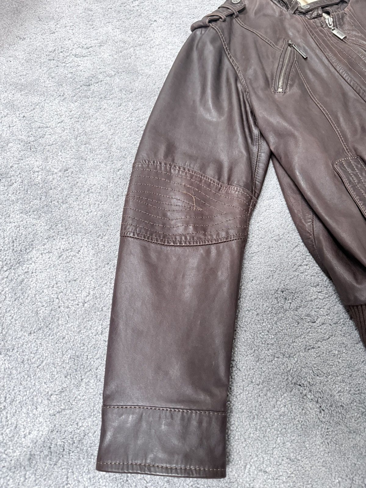 Other Vintage Trapper dark brown leather biker jacket size 50 Size US M / EU 48-50 / 2 - 2 Thumbnail
