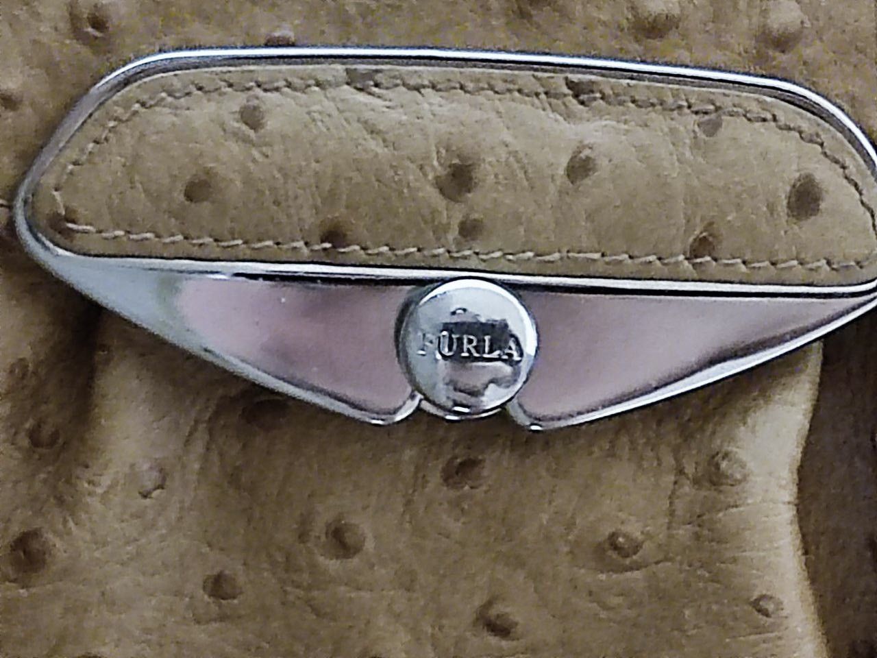 Furla Vintage Furla Ostrich Embossed Leather Shoulder Bag Size ONE SIZE - 2 Thumbnail