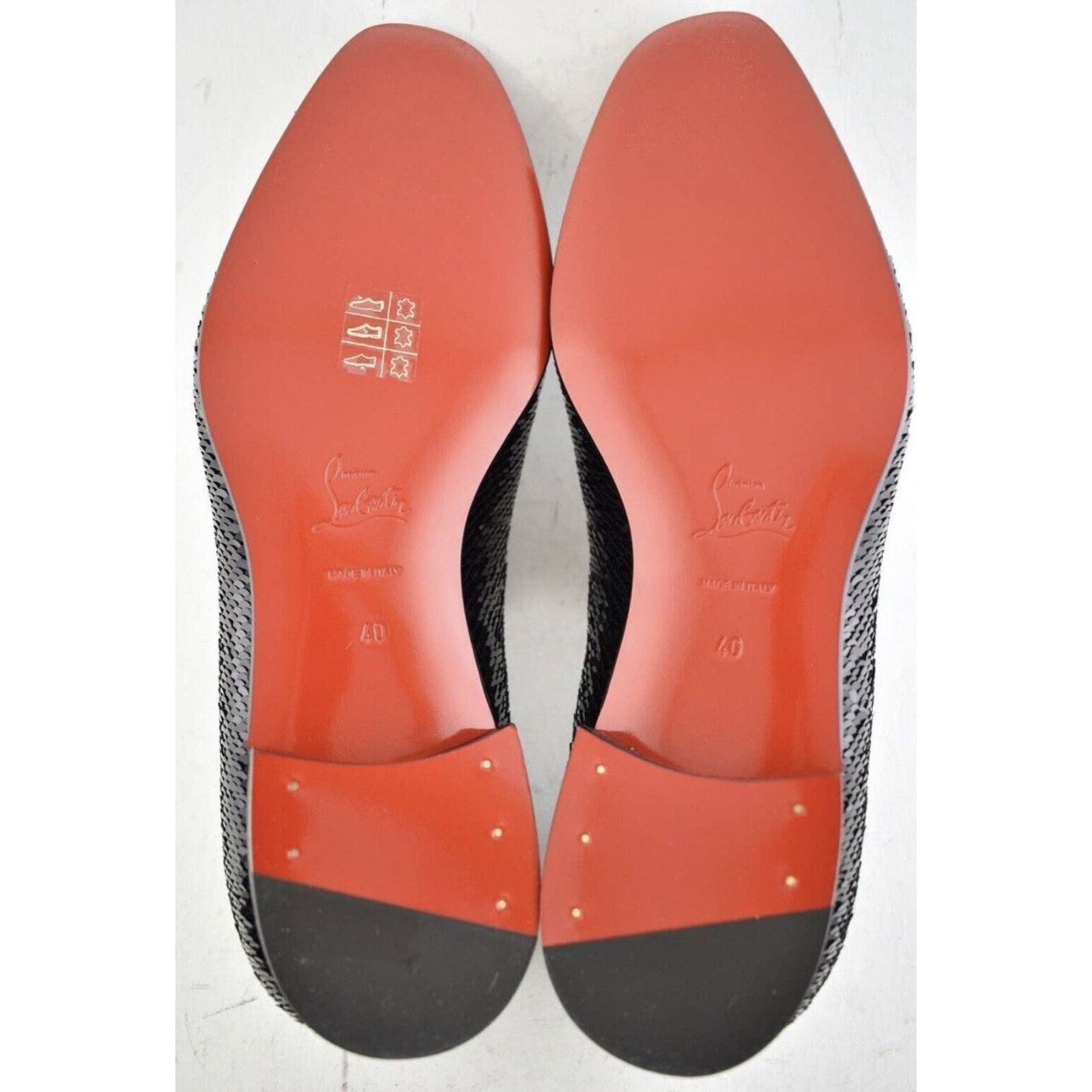 Christian Louboutin Christian Louboutin Black Paillette Scallops Dress Loafer 40 Size US 7 / EU 40 - 9 Thumbnail