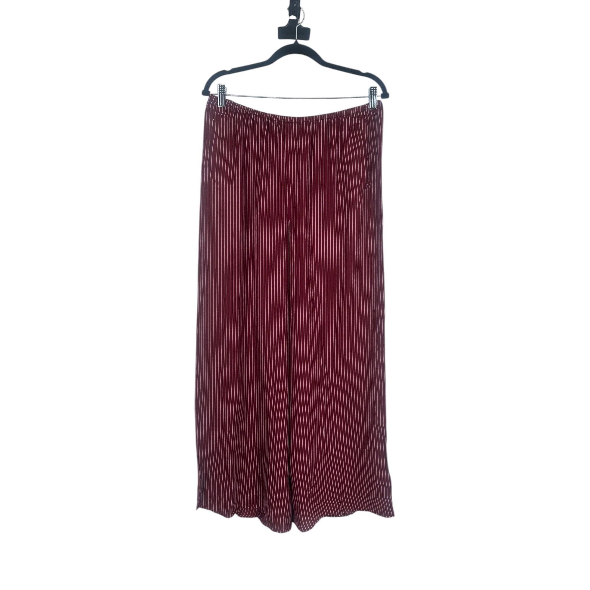 J.Crew J. Crew Pants - Burgundy Pinstripe Palazzo NWT - Size Large Size 36" / US 14 / IT 50 - 2 Thumbnail