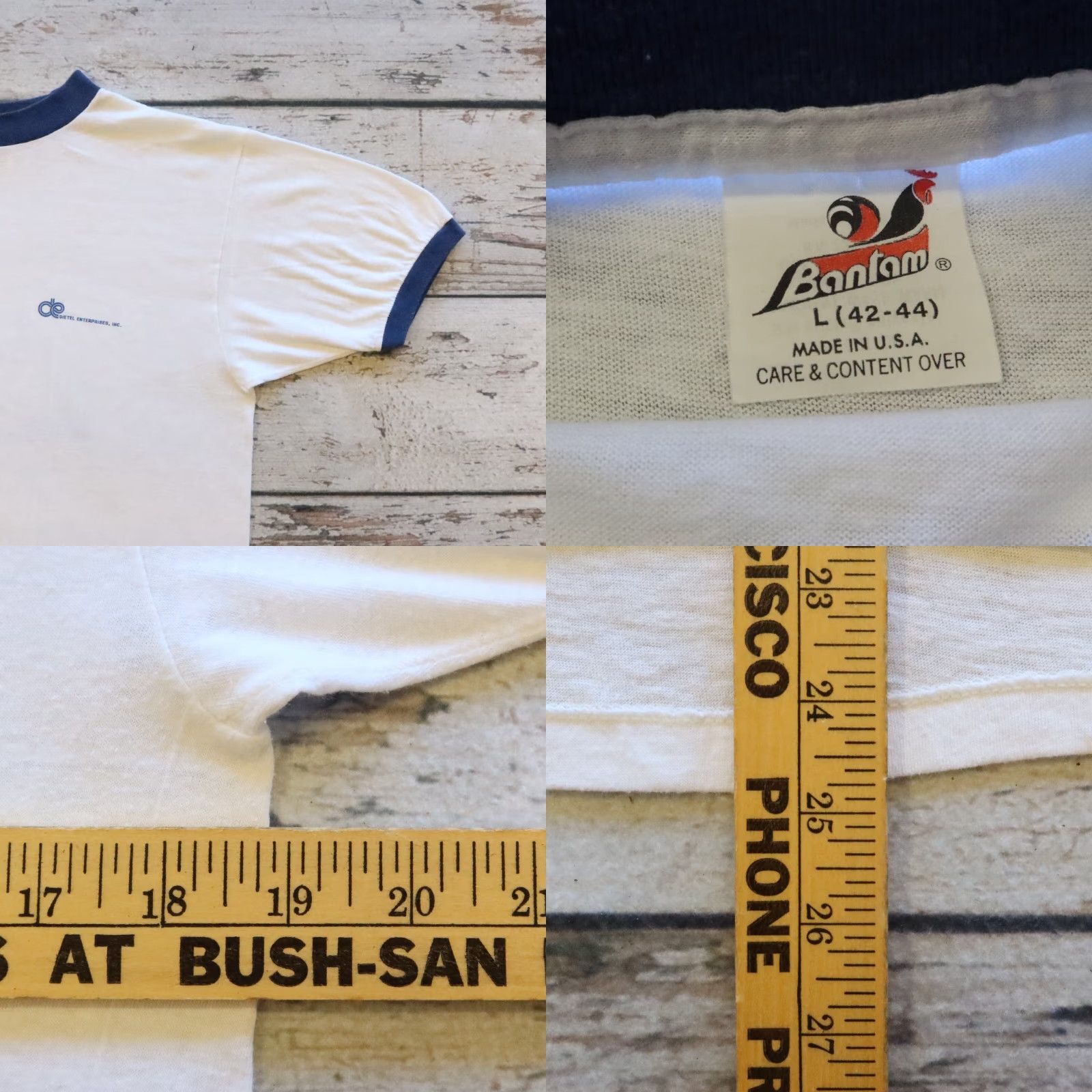 Vintage VINTAGE Bantam T-Shirt Men L White BMWACA Willow Springs Nurburgring West Ringer Tshirt Dietel Enterprise Size US L / EU 52-54 / 3 - 8 Thumbnail