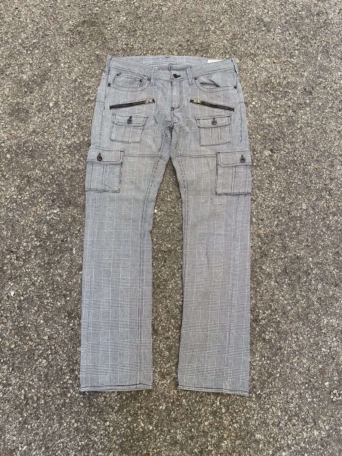 Japanese Brand Hiromichi Nakano Multi Pocket Checkered Cargo Bush Pants Size US 31 - 2 Thumbnail