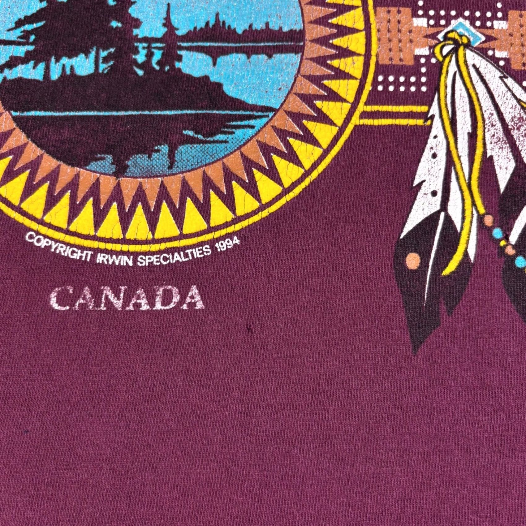Vintage VINTAGE 1994 Canada T Shirt XL Maroon Irwin Specialties Graphic Single Stitch Size US XL / EU 56 / 4 - 7 Thumbnail