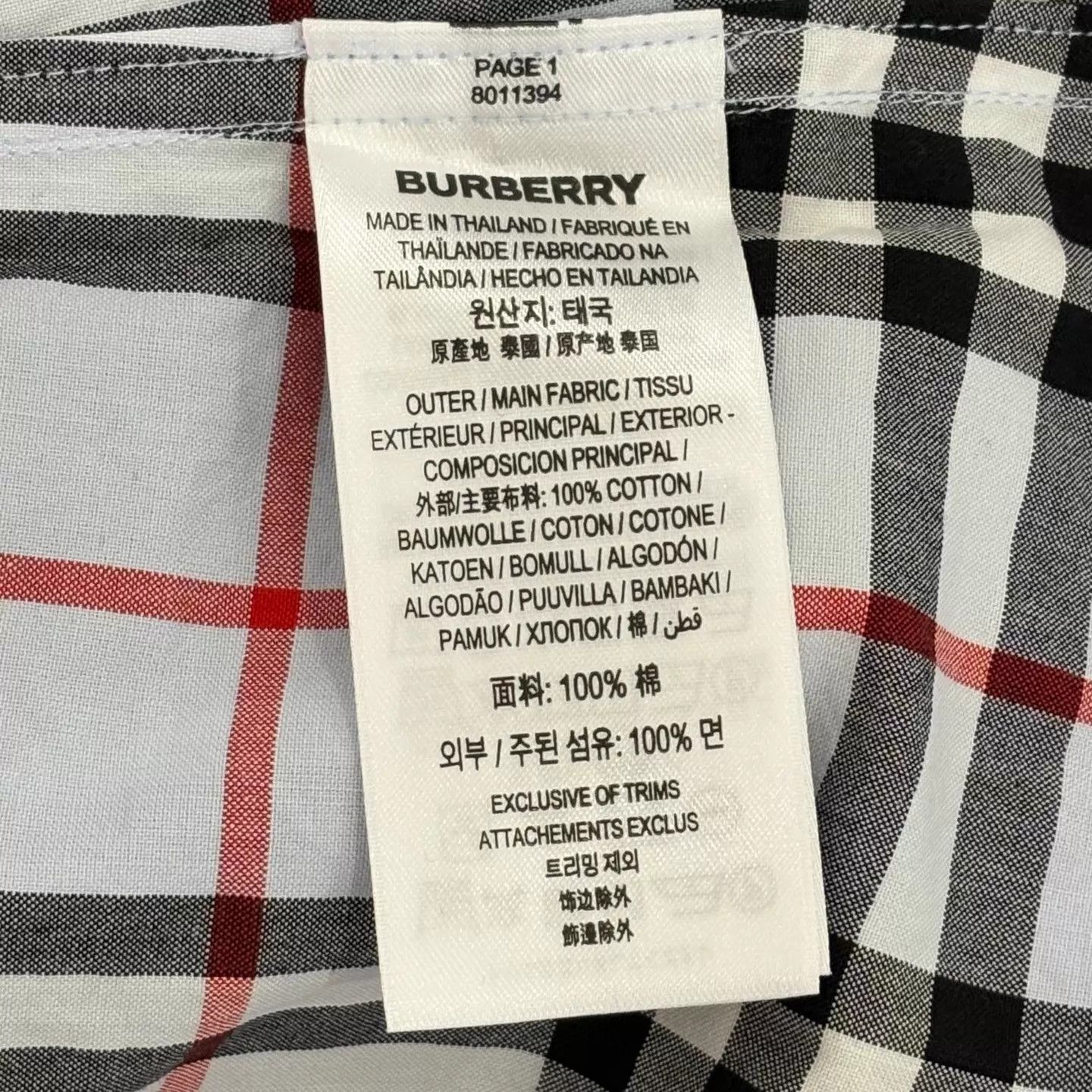 Burberry Burberry White & Blue Check Long-Sleeve Shirt Size 38 New Size XS / US 0-2 / IT 36-38 - 4 Thumbnail