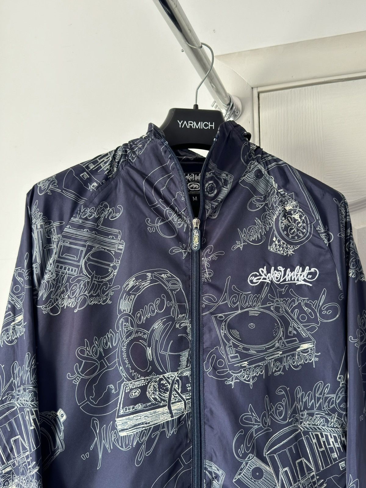 Ecko Unltd. Ecko Unltd Logogram Strip Graphic Nylon Jacket Embroidered Size US M / EU 48-50 / 2 - 4 Thumbnail